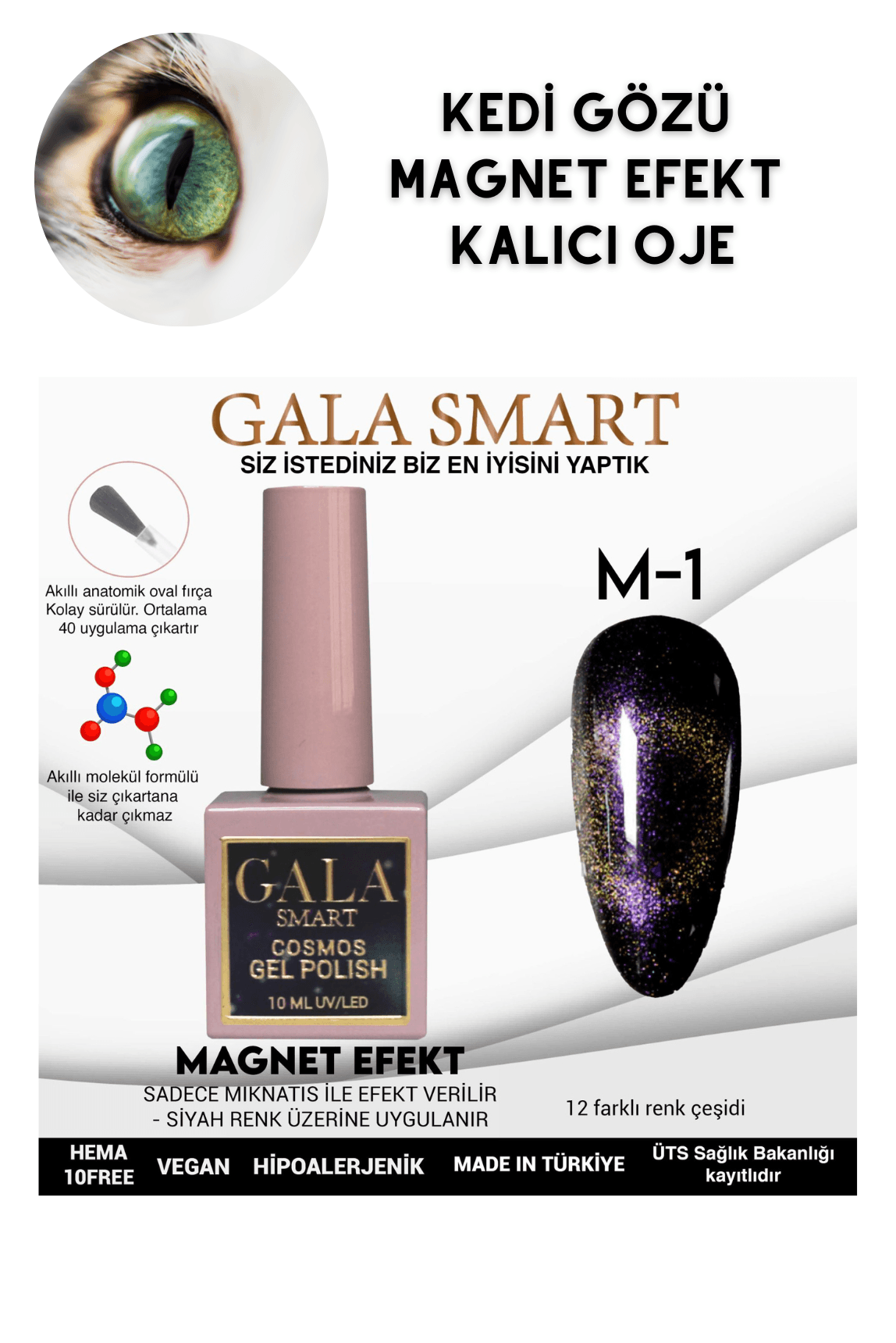 KEDİ GÖZÜ KALICI OJE MAGNET EFEKT - M-1