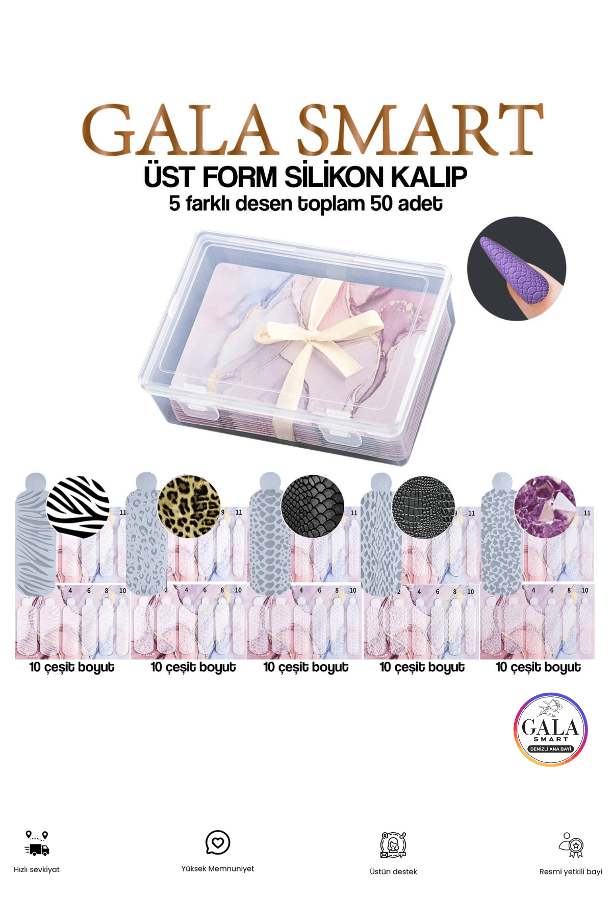 Üst Form Dual Form Tips - DESENLİ SİLİKON KALIP 50