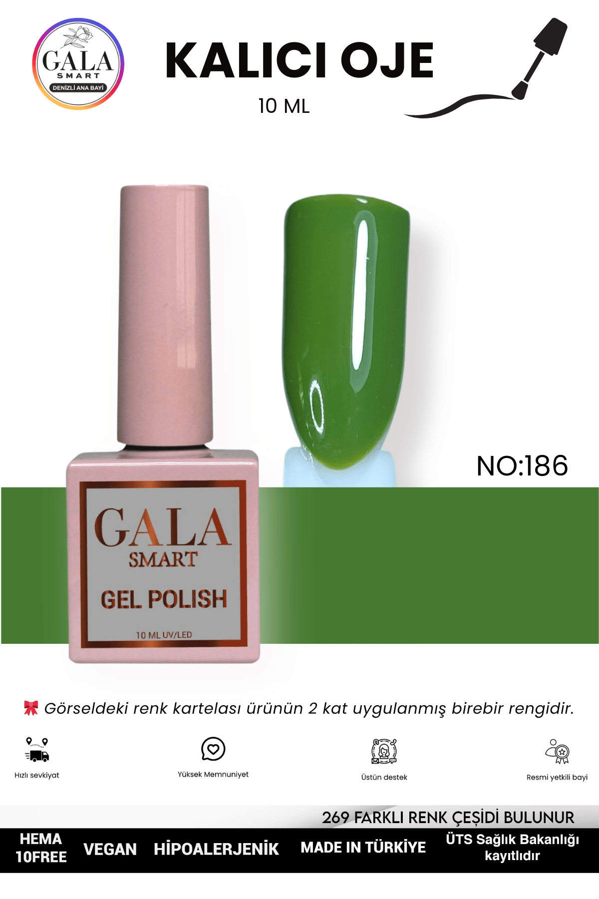 YEŞİL KALICI OJE 10 ML - 186