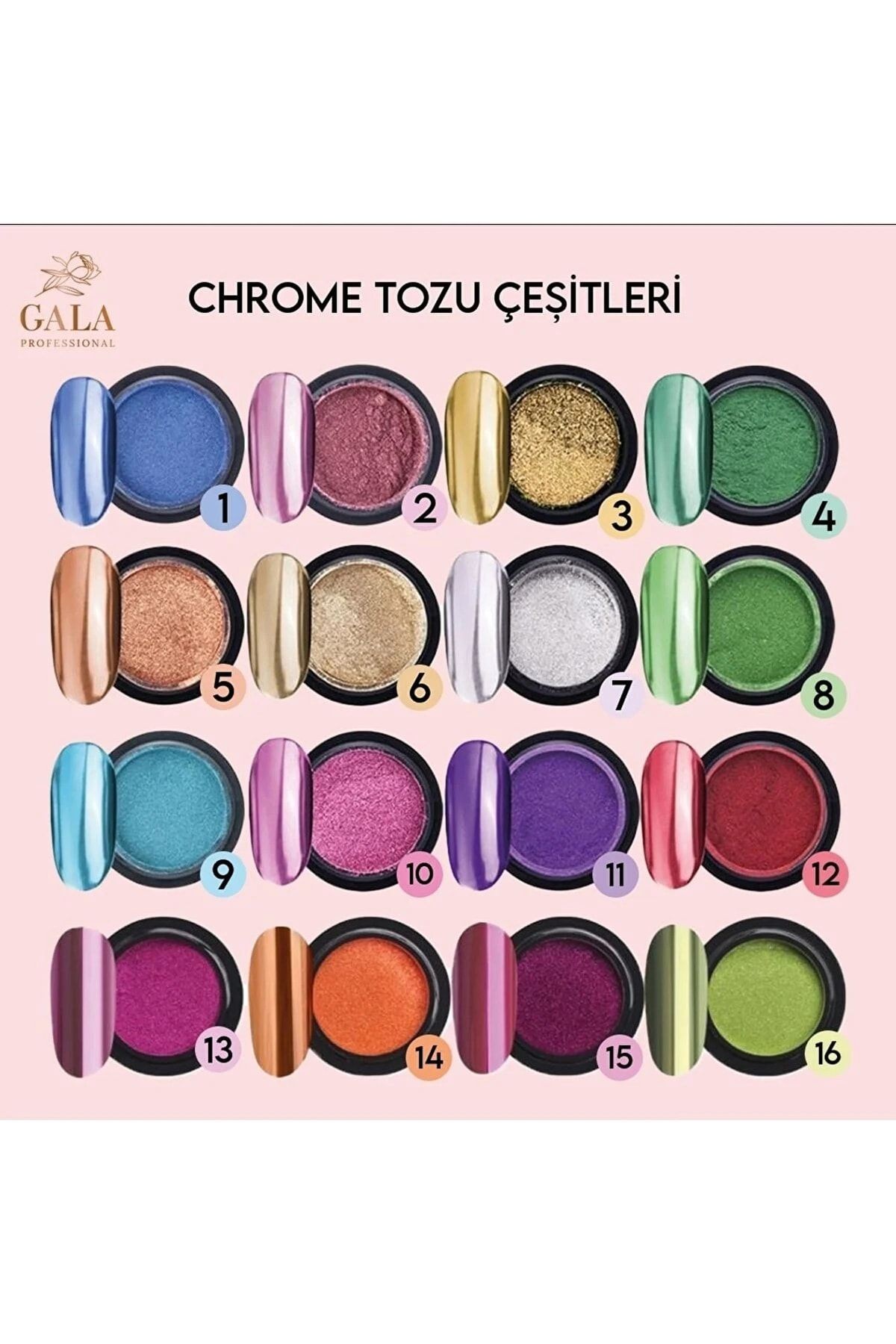 Krom Toz Çeşitleri Nail Art Süsleme