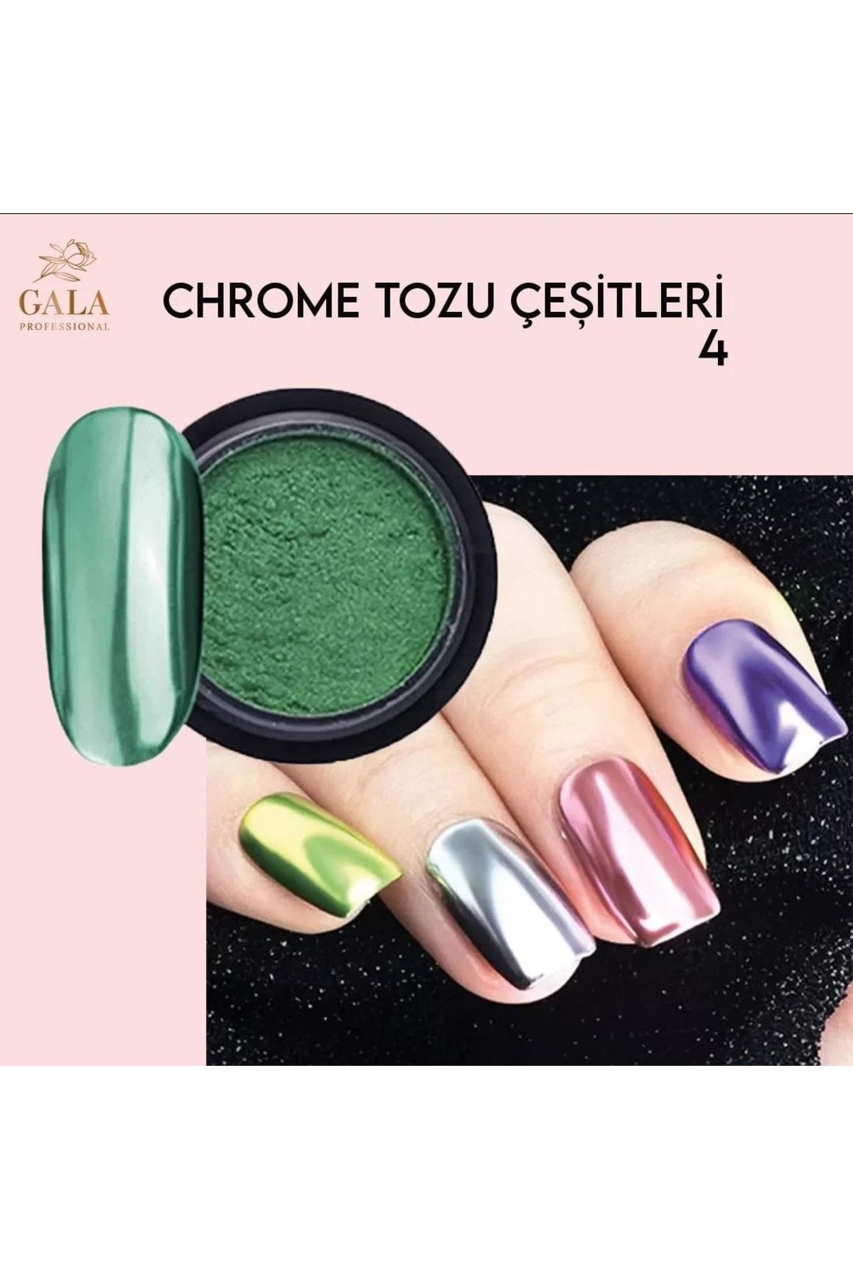 Krom Toz Çeşitleri Nail Art Süsleme - 4