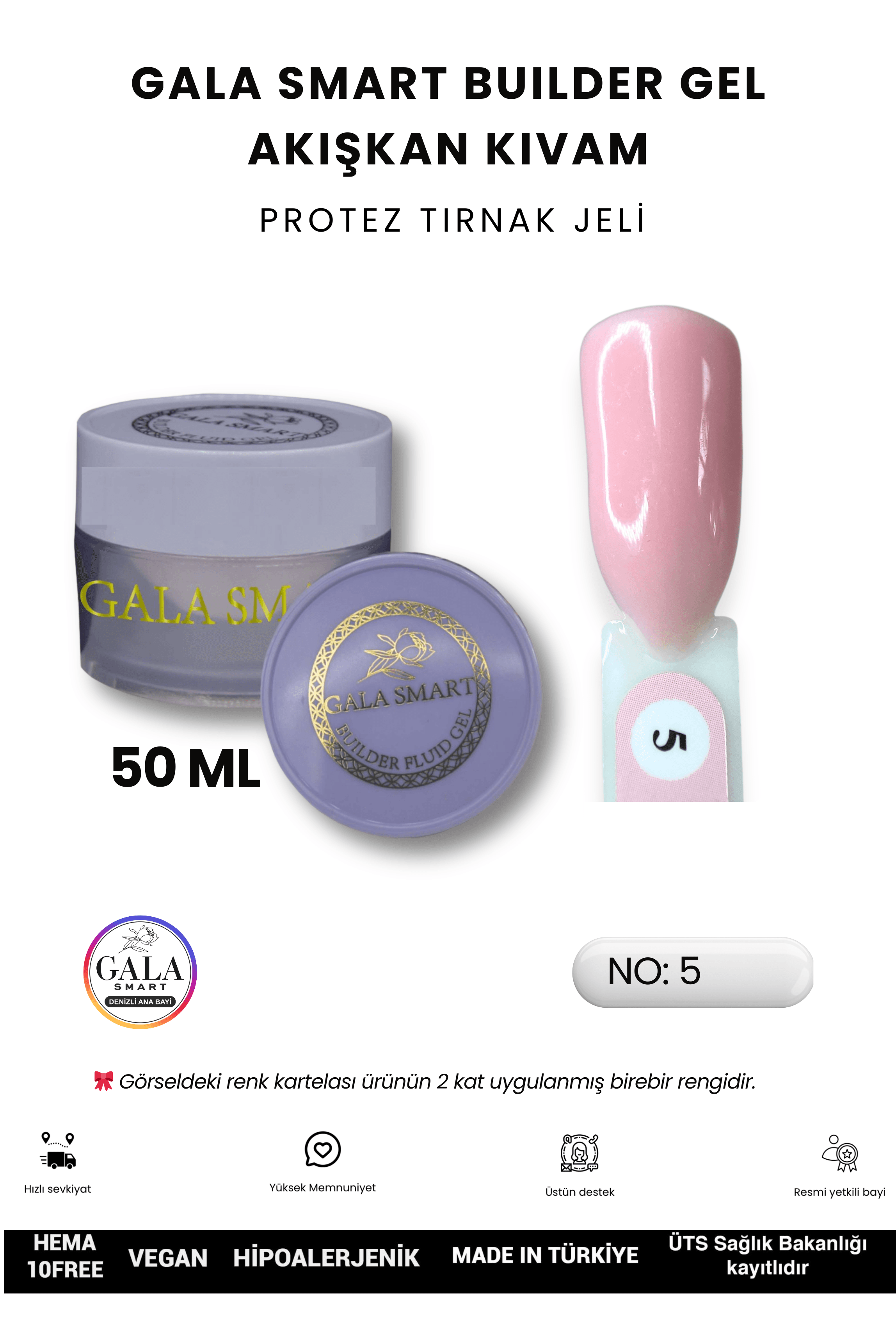 AKIŞKAN KIVAMLI GALA PROTEZ TIRNAK JELİ - 05 - 50 ML