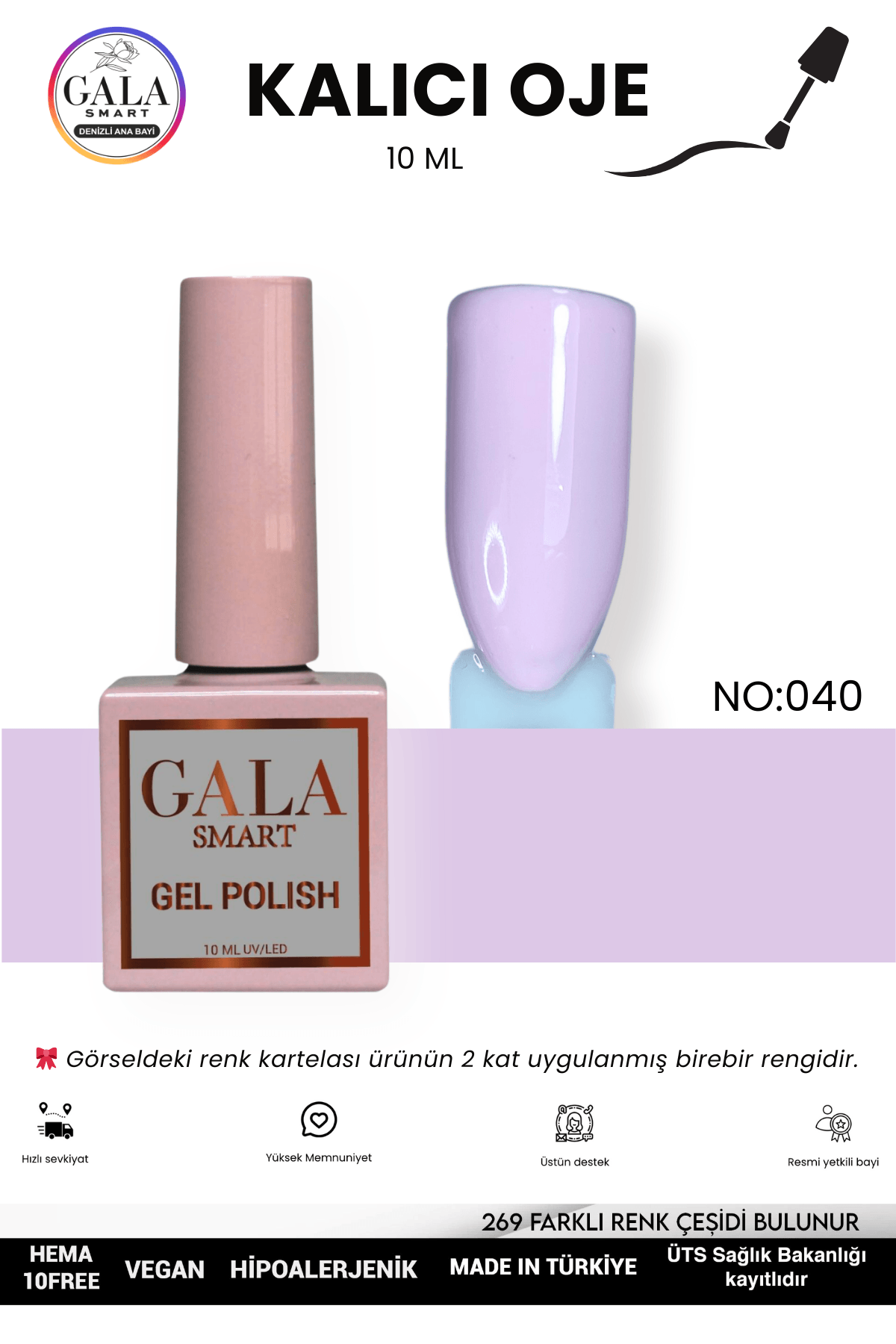 LİLA KALICI OJE 10 ML - 040