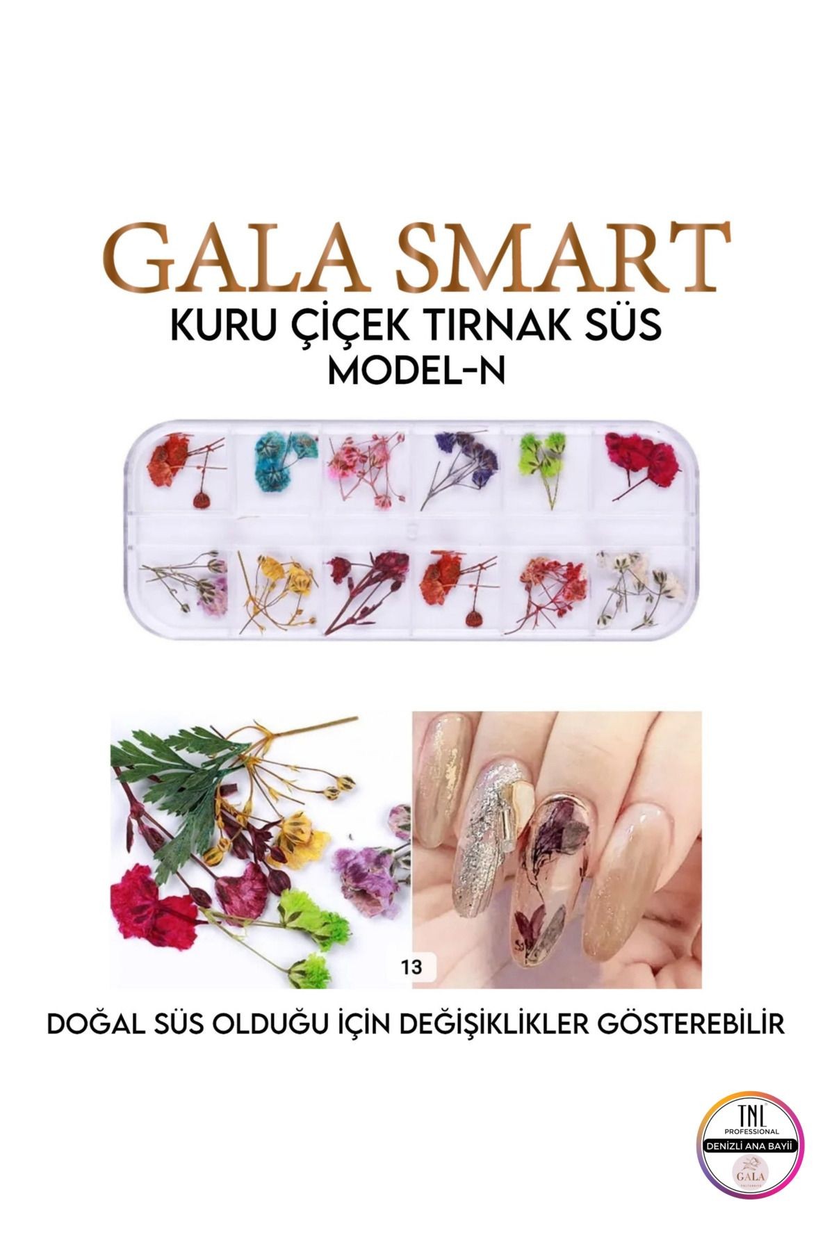 KURU ÇİÇEK NAIL ART TIRNAK SÜS - a
