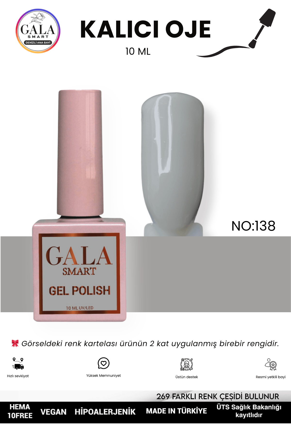 GRİ KALICI OJE 10 ML - 138