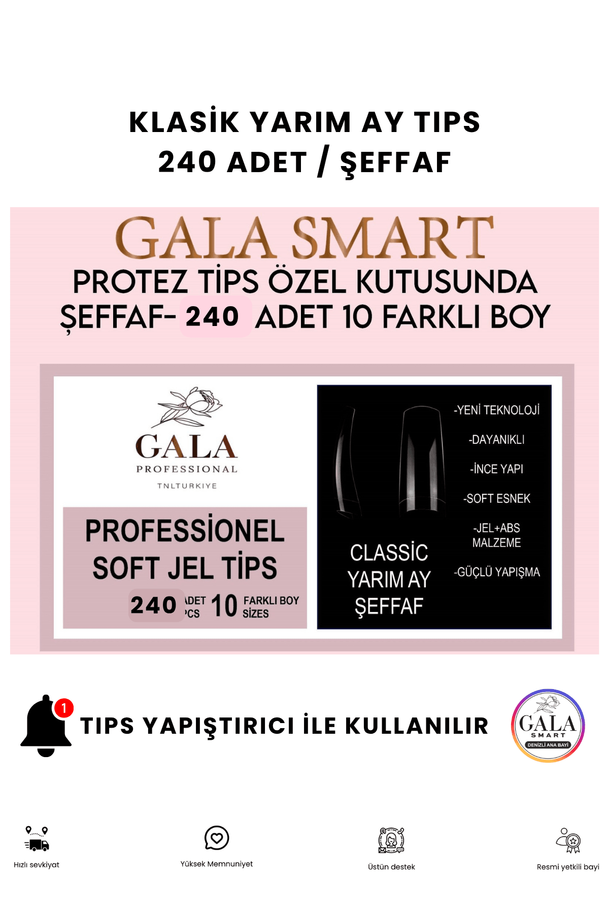 Yarım Ay Tips  - KLASİK ŞEFFAF 240