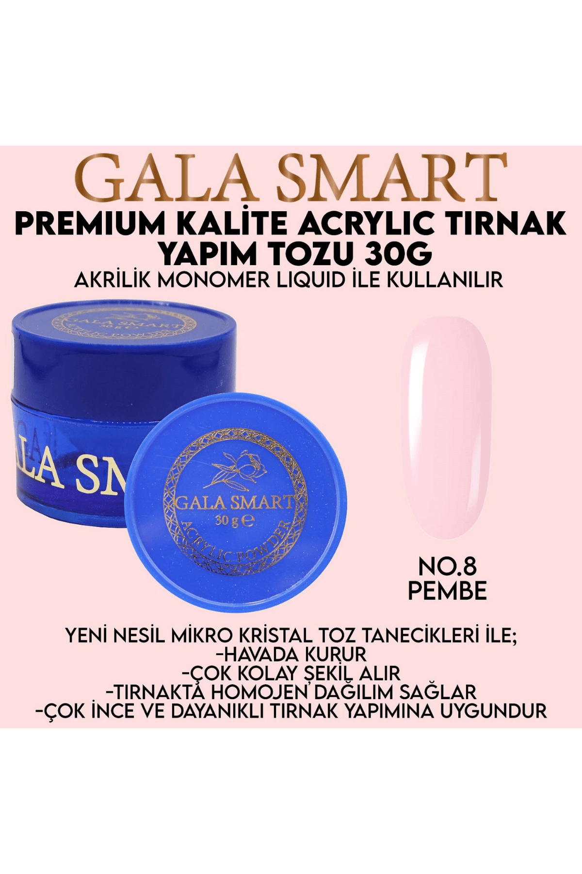 AKRİLİK TOZ  - 08 PEMBE / 30 GR
