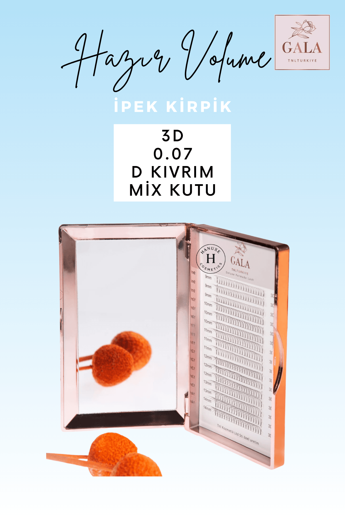 HAZIR DEMET "3D" MIX KUTU İPEK KİRPİK - 3D 0.07 D MIX KUTU