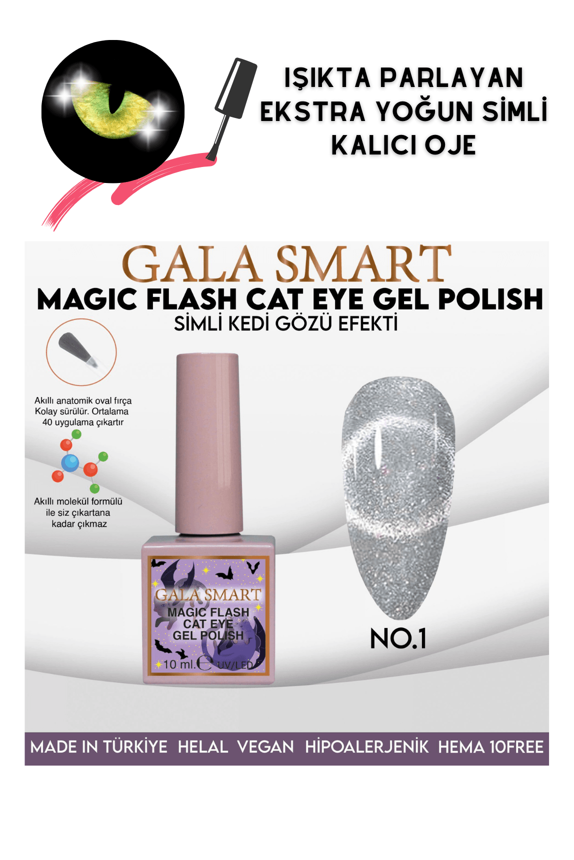 GALA SİMLİ KEDİ GÖZÜ KALICI OJE  - MAGIC FLASH 1