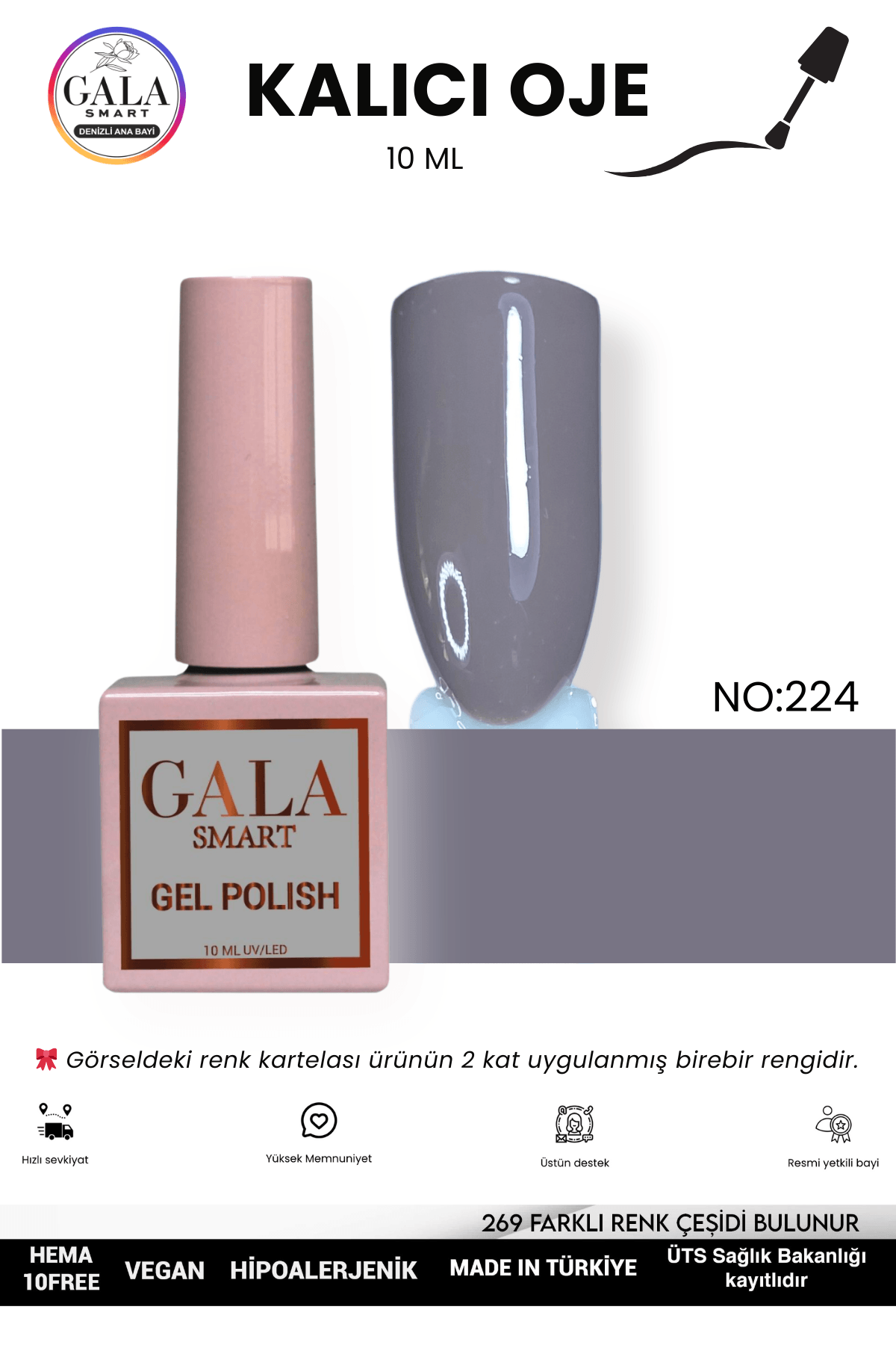 GRİ KALICI OJE 10 ML - 224