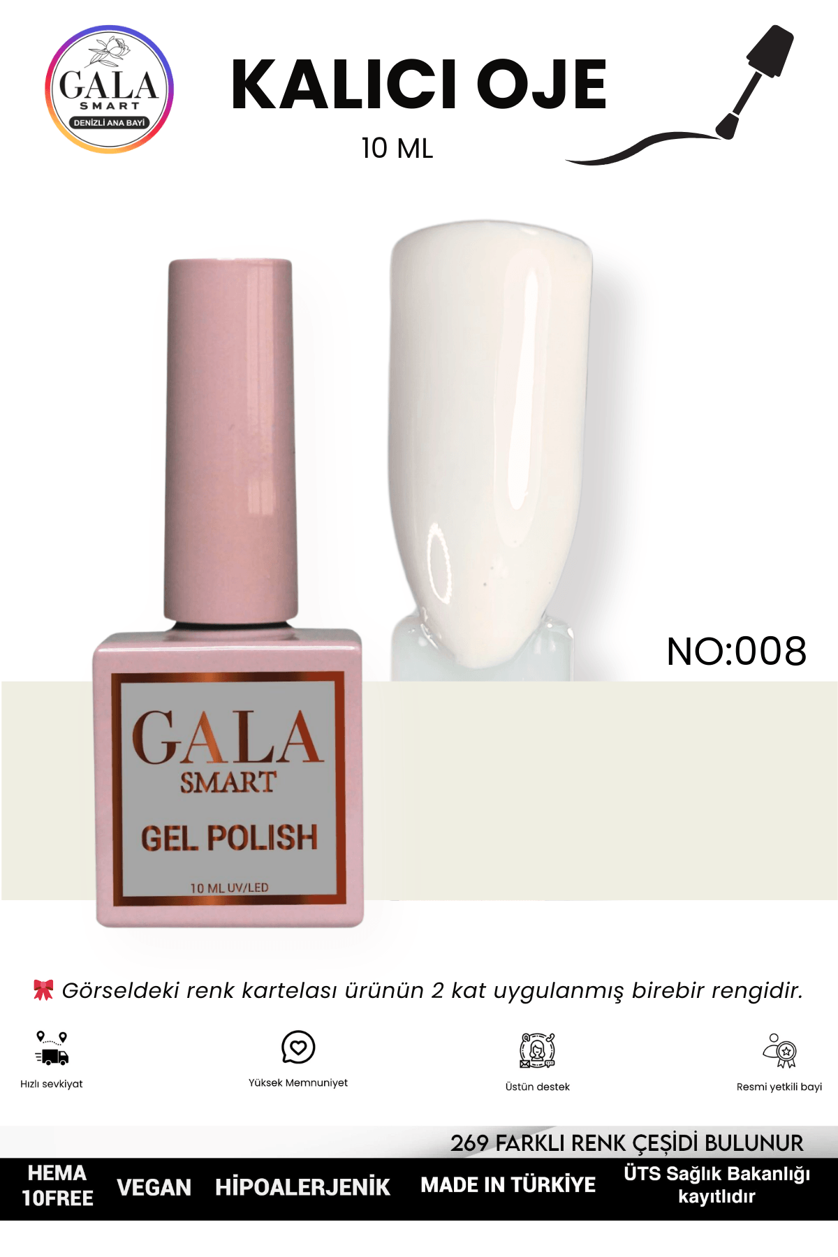 BEYAZ KALICI OJE 10 ML - 008