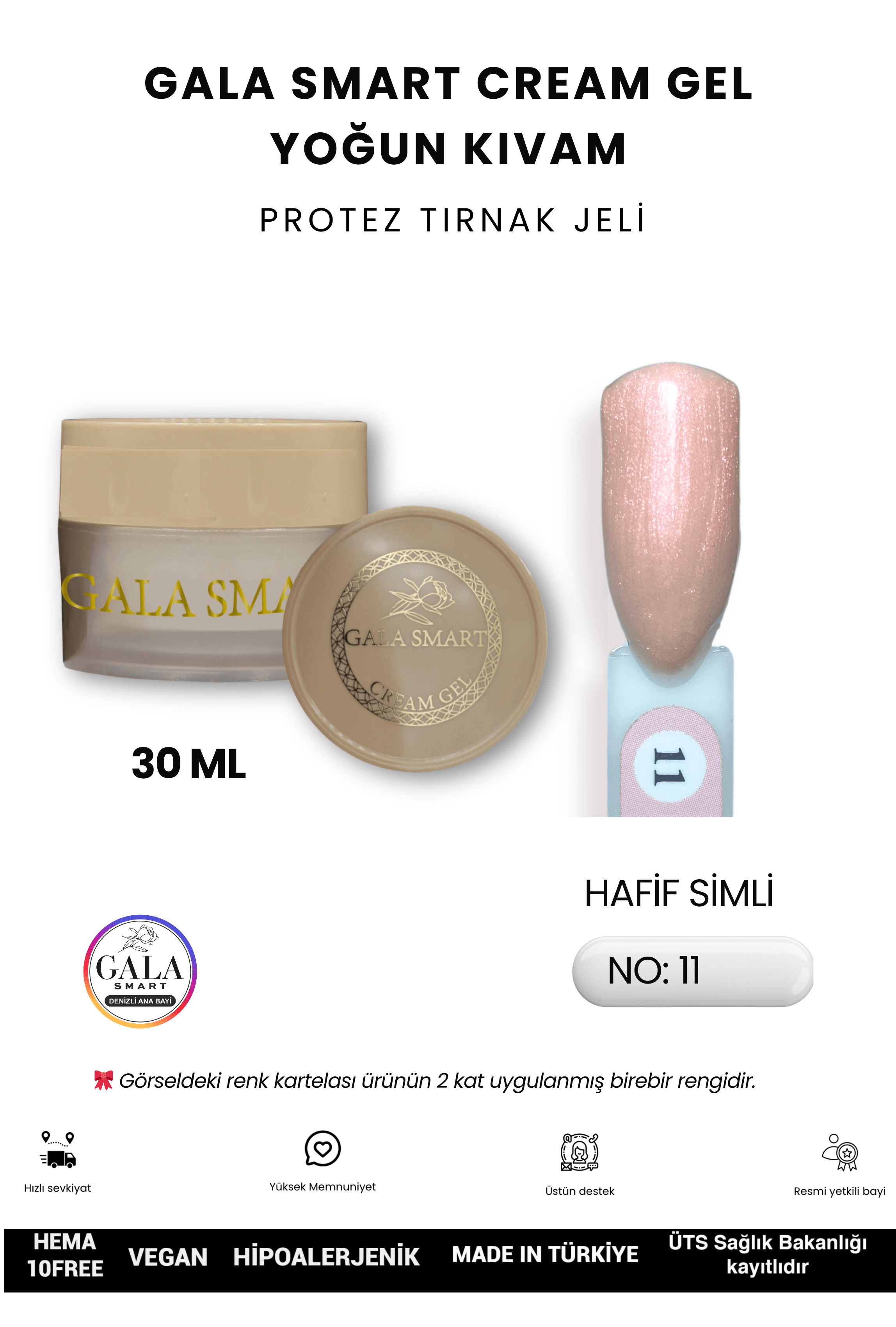 YOĞUN KIVAMLI GALA PROTEZ TIRNAK JELİ  - 11 - 30 ML