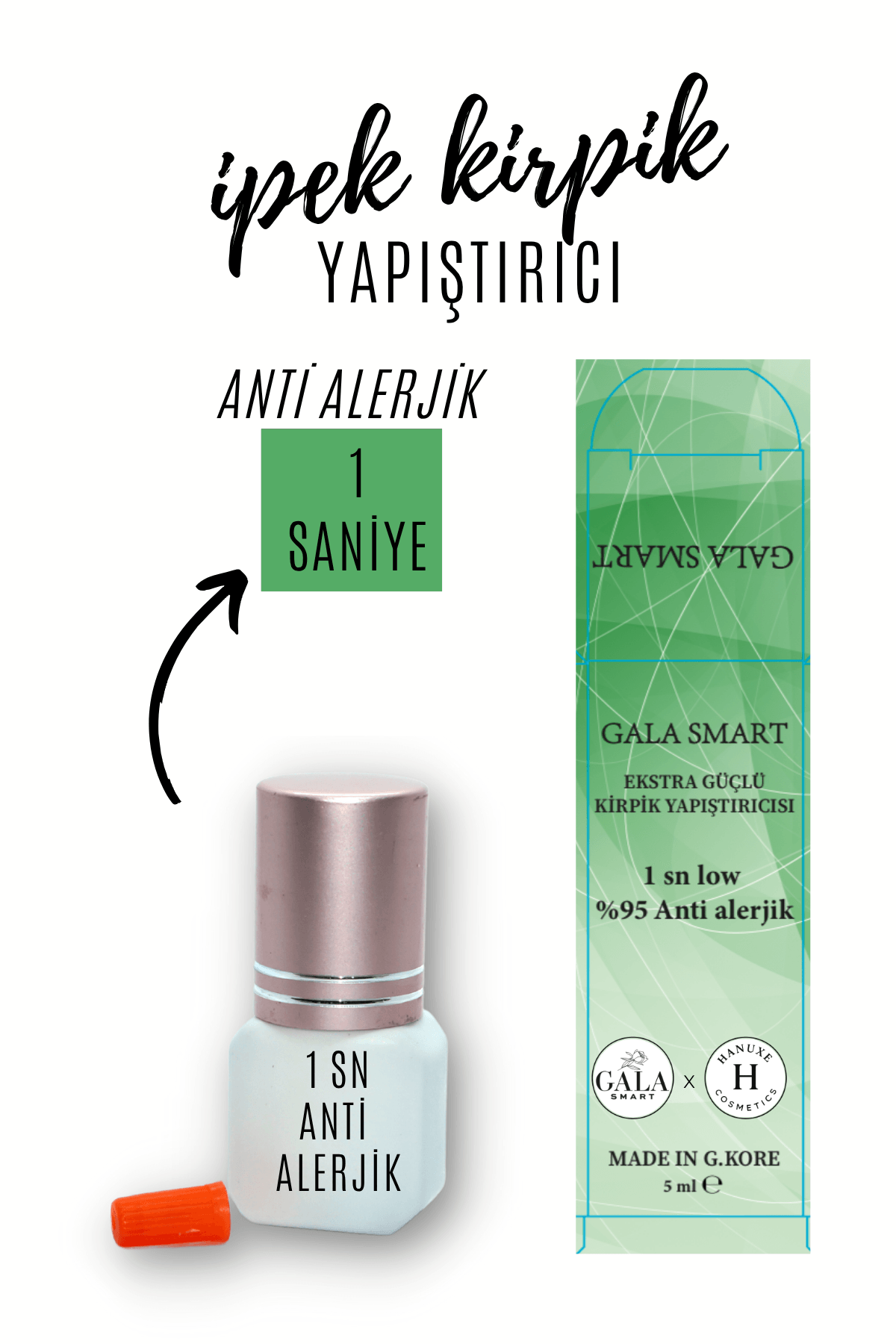 İPEK KİRPİK YAPIŞTIRICI - 1 SANİYE ANTİ ALERJİK