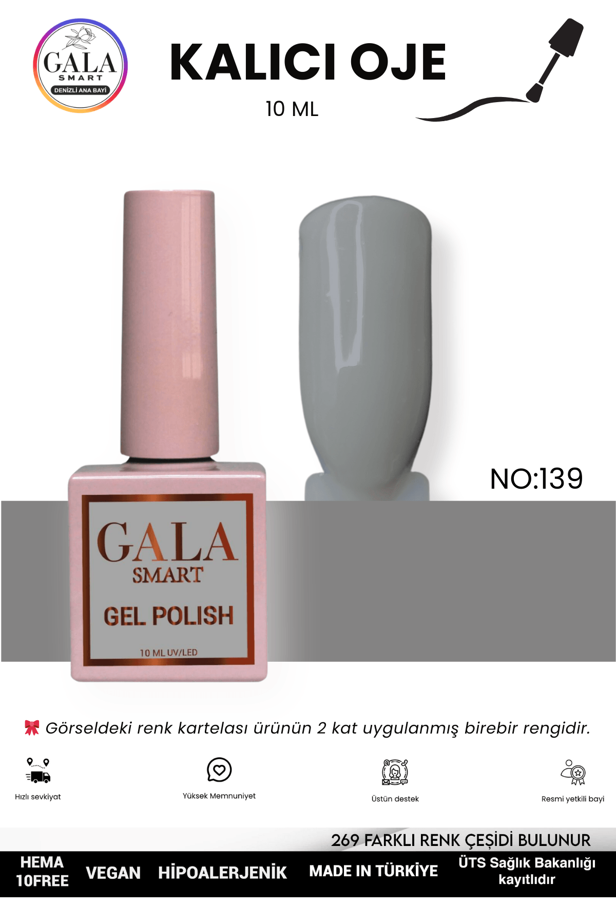 GRİ KALICI OJE 10 ML - 139