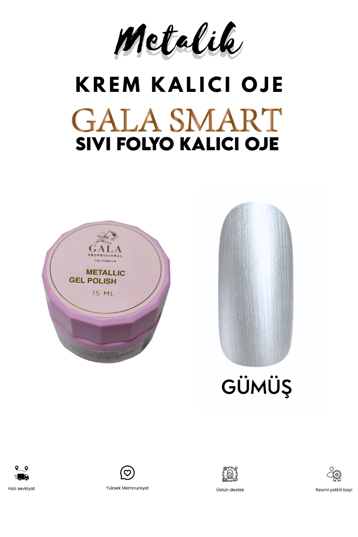 Metalik Sıvı Folyo Krem Kalıcı Oje