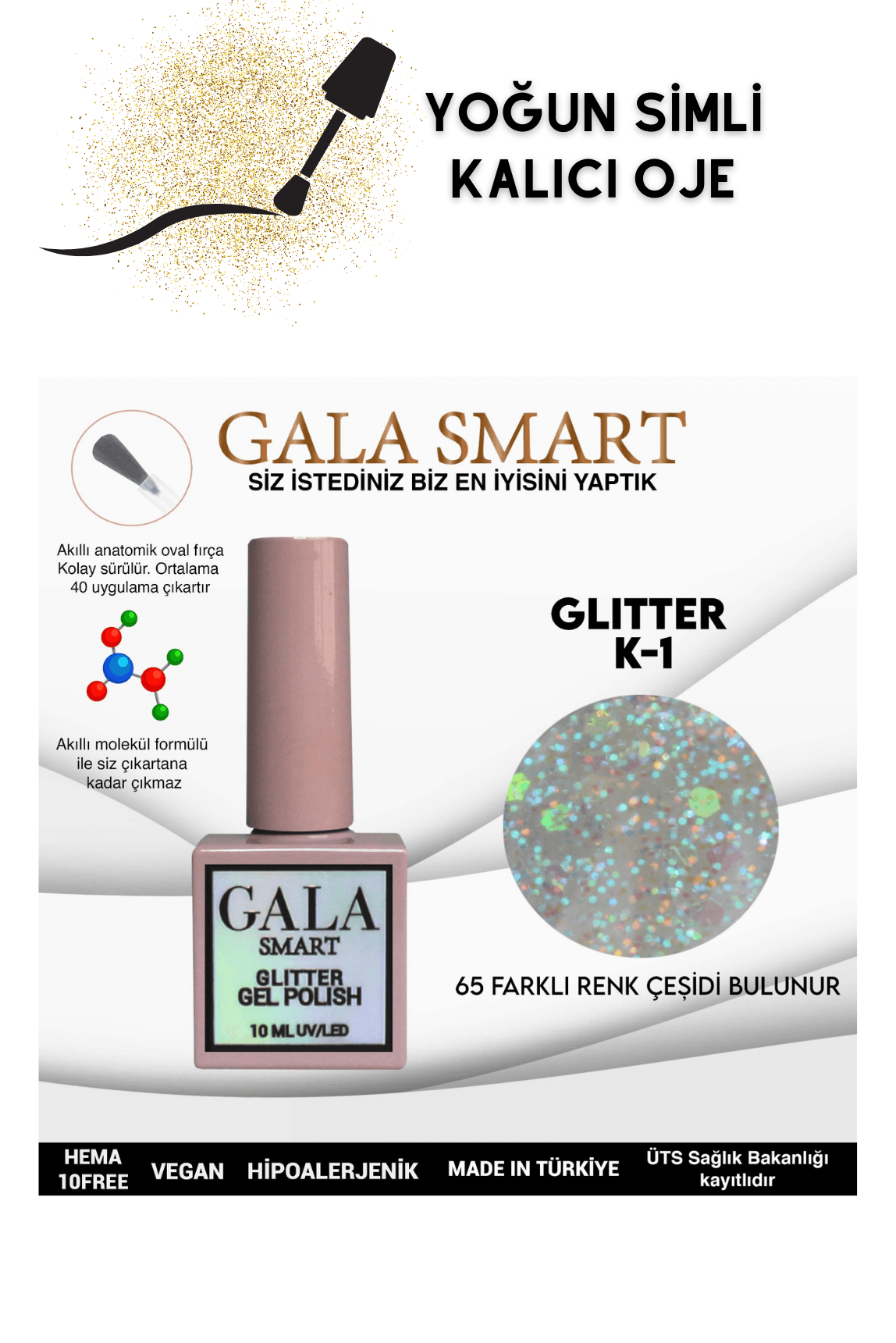 YOĞUN SİMLİ GLITTER KALICI OJE  - K-1