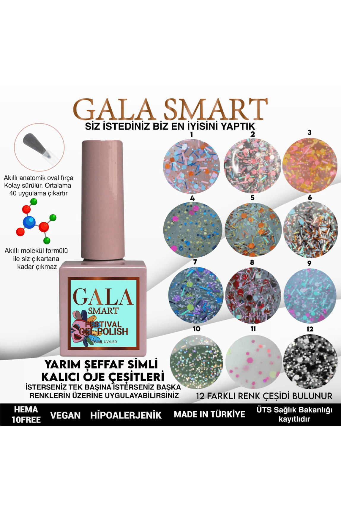 YARI ŞEFFAF ZEMİN SİMLİ FESTİVAL KALICI OJELER