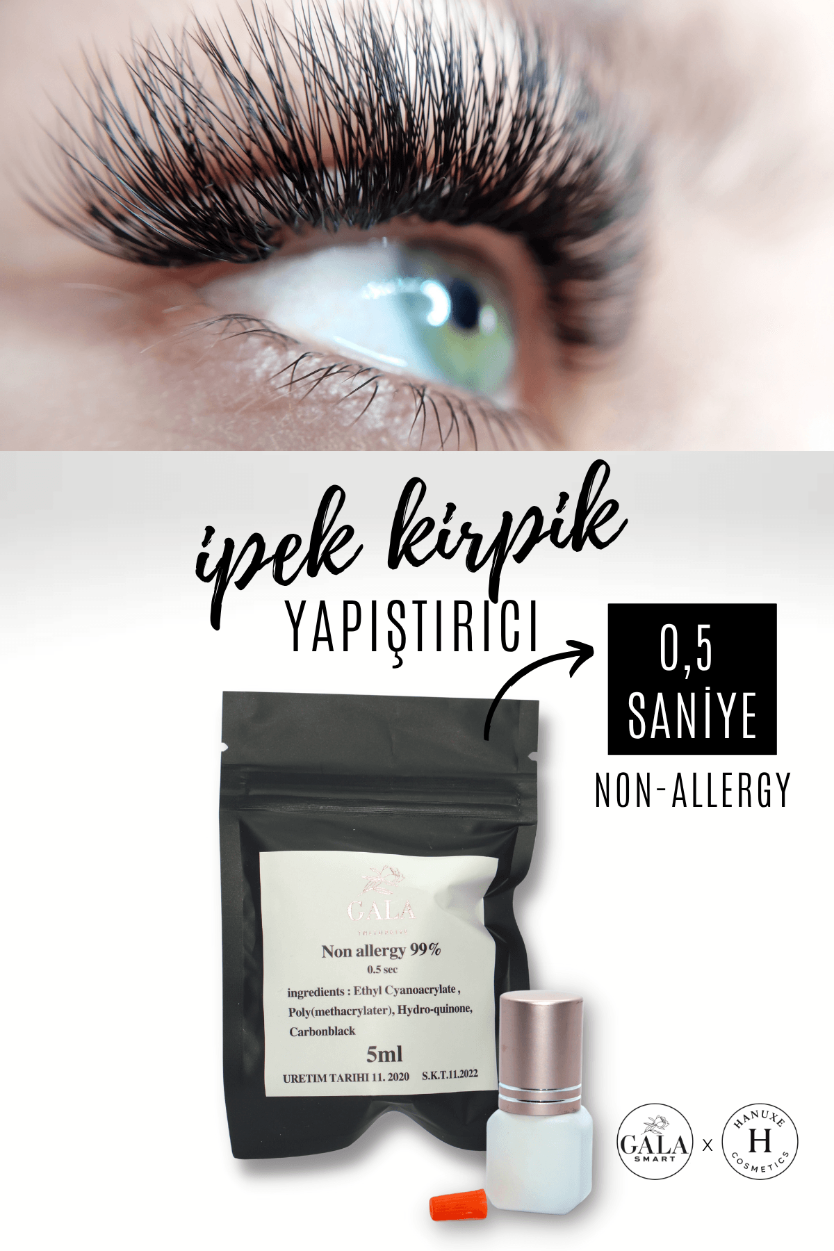 İPEK KİRPİK YAPIŞTIRICI - 0.5 SANİYE NON ALLERGY