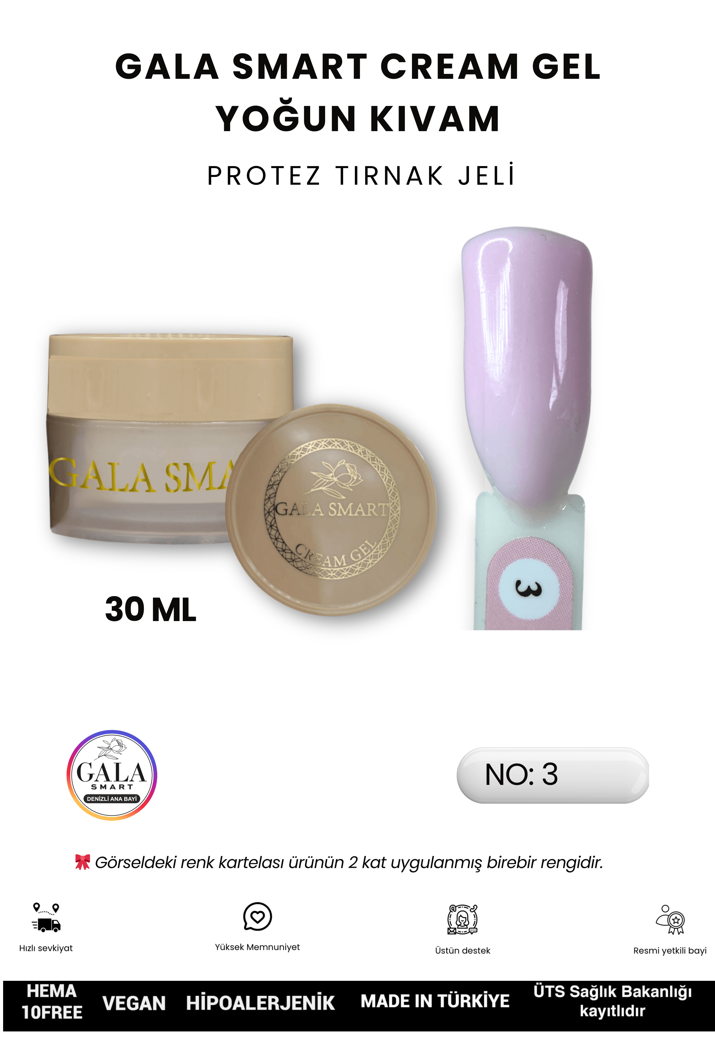 YOĞUN KIVAMLI GALA PROTEZ TIRNAK JELİ  - 03 - 30 ML