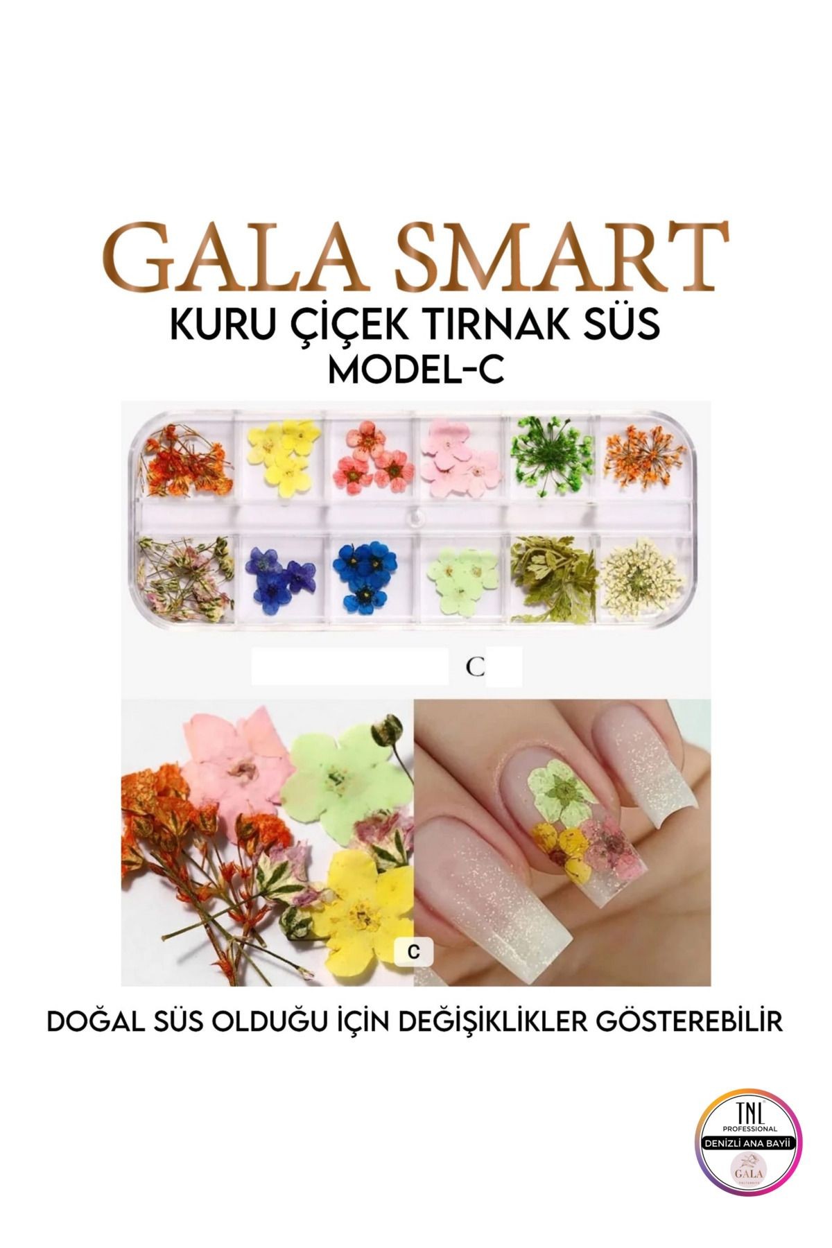 KURU ÇİÇEK NAIL ART TIRNAK SÜS - d