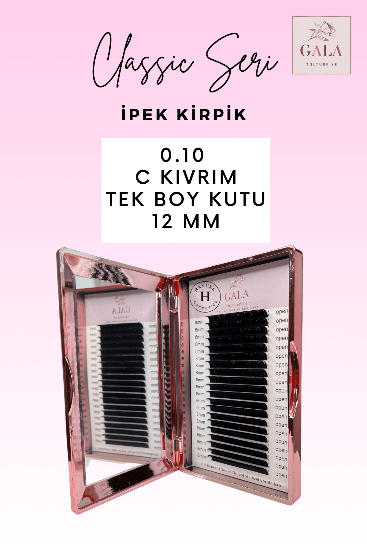 0.10 KALINLIK /  C KIVRIM / CLASSIC İPEK KİRPİK - 0.10 KALINLIK / C KIVRIM / 12 MM