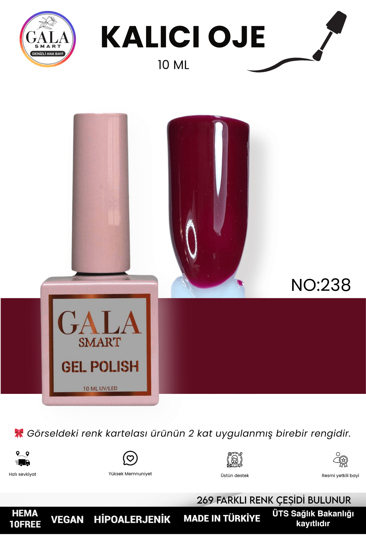 BORDO KALICI OJE 10 ML - 238