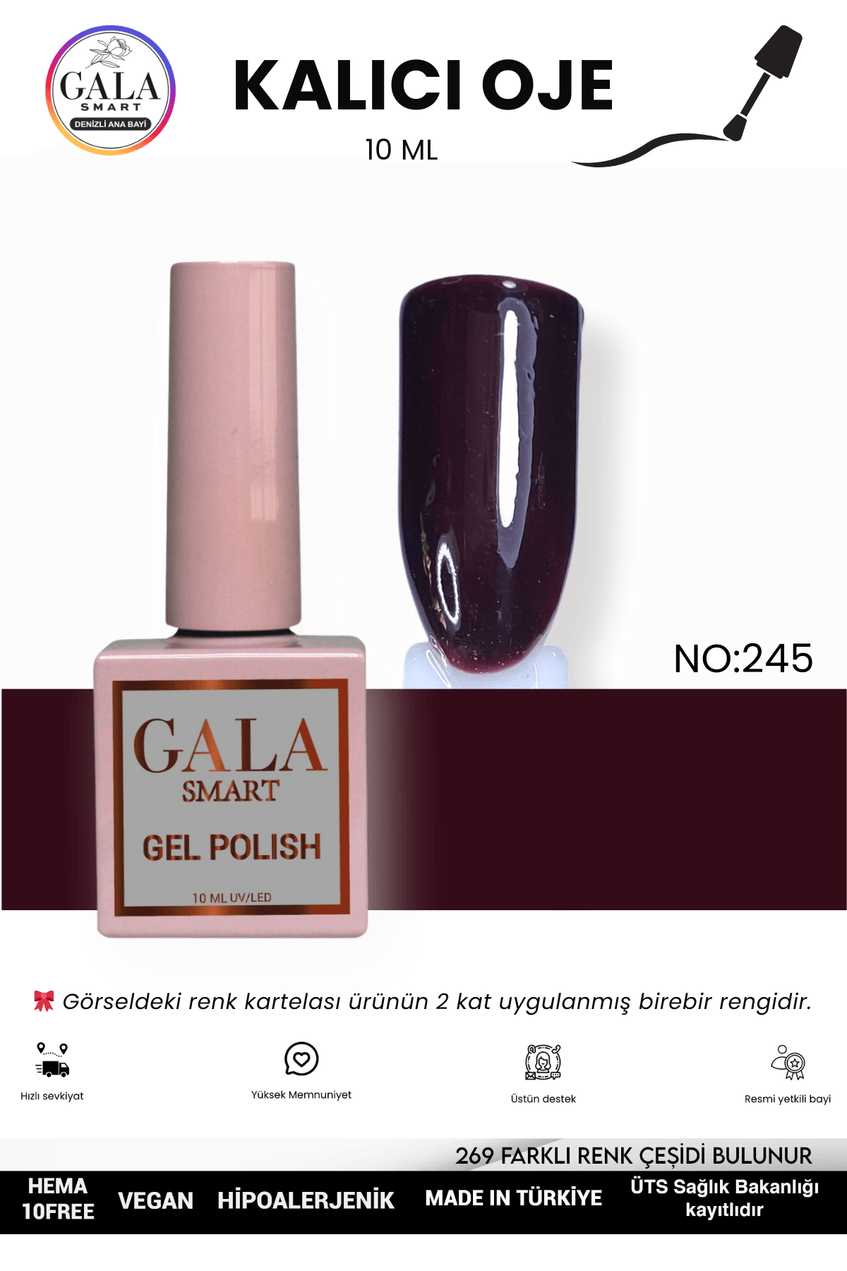 BORDO KALICI OJE 10 ML - 245