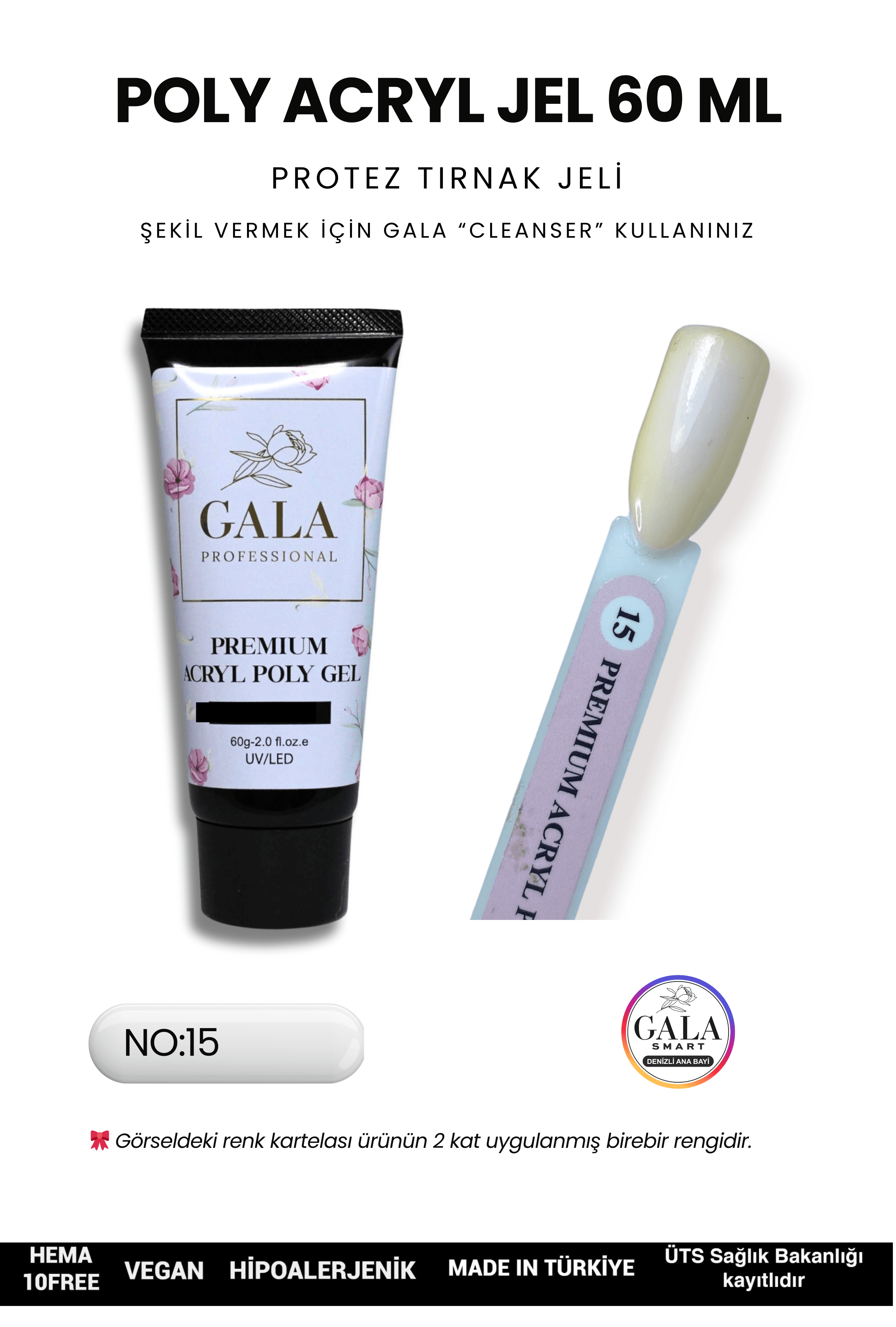 ACRYL POLY JEL PREMIUM 60 ML PROTEZ TIRNAK JELİ - 15