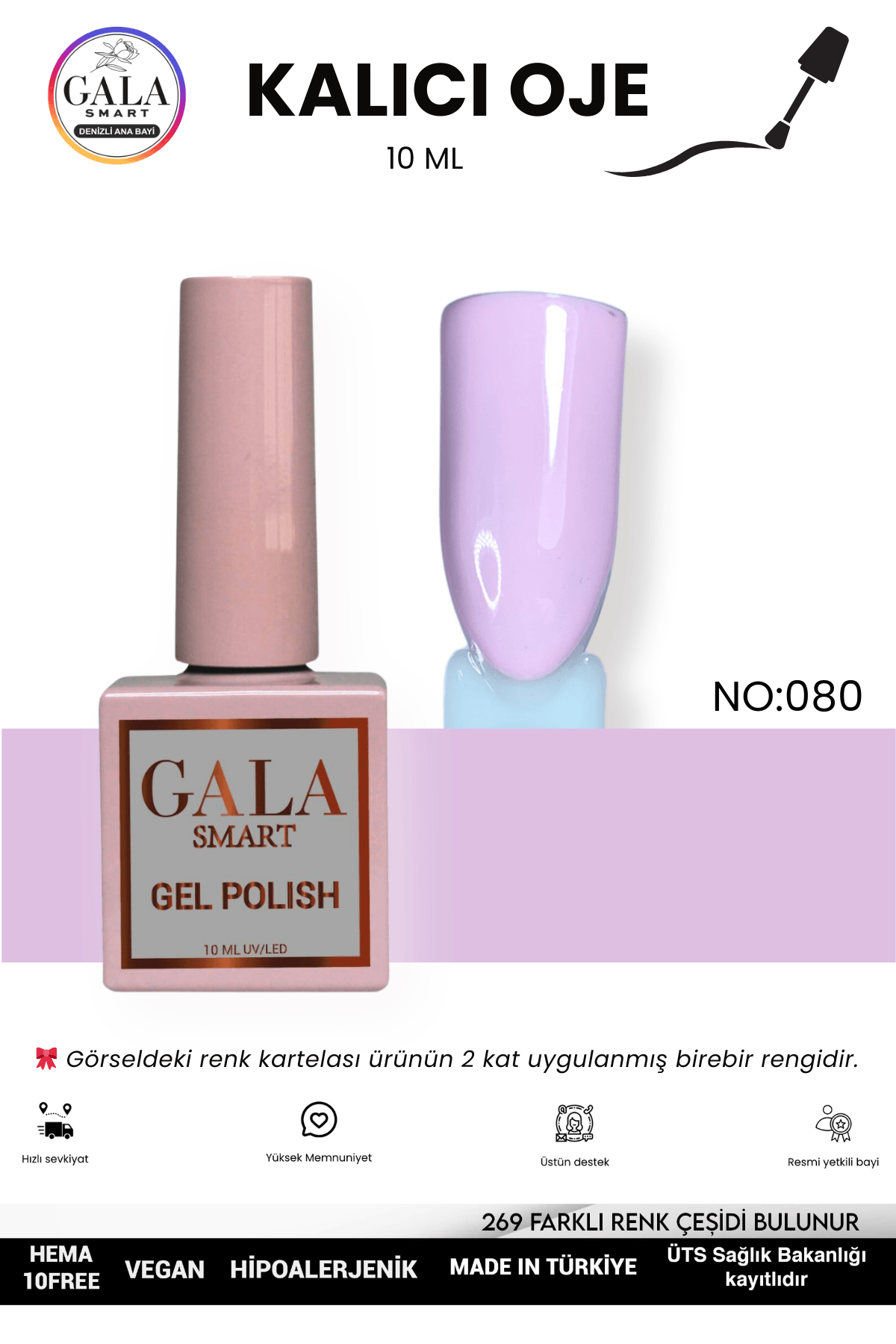 LİLA KALICI OJE 10 ML - 080