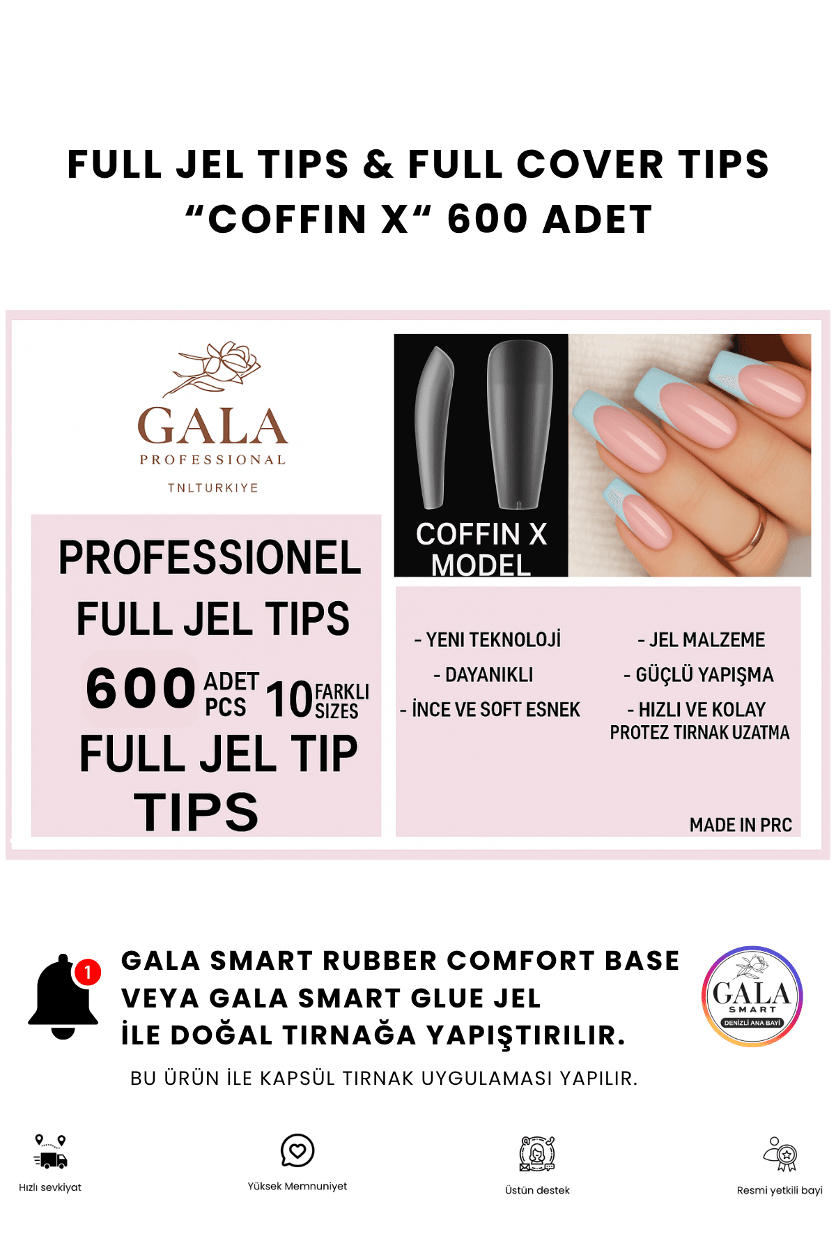 Full Jel Tips Kapsül Tırnak Tips - COFFIN X 600