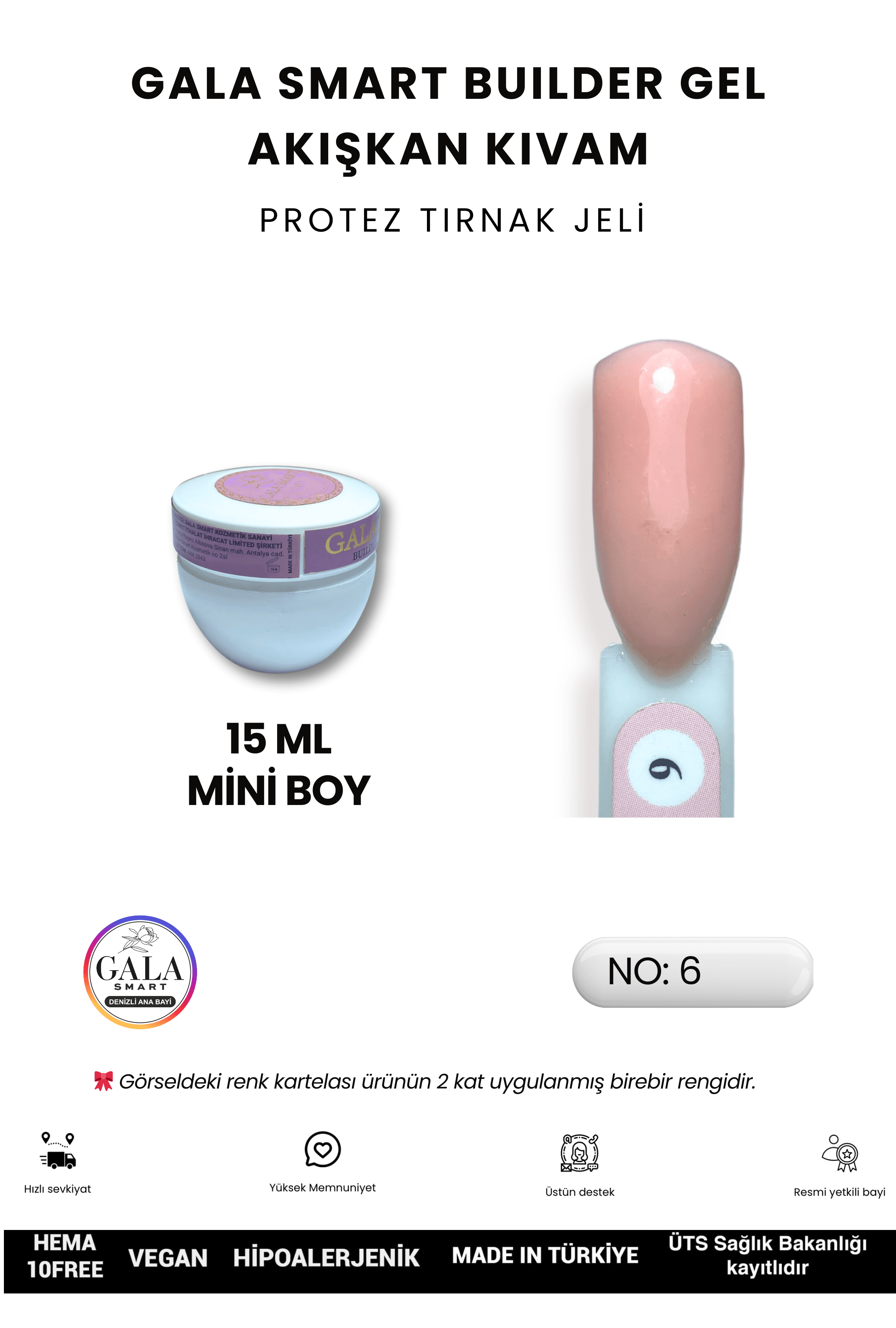 AKIŞKAN KIVAMLI GALA PROTEZ TIRNAK JELİ - 06 - 15 ML