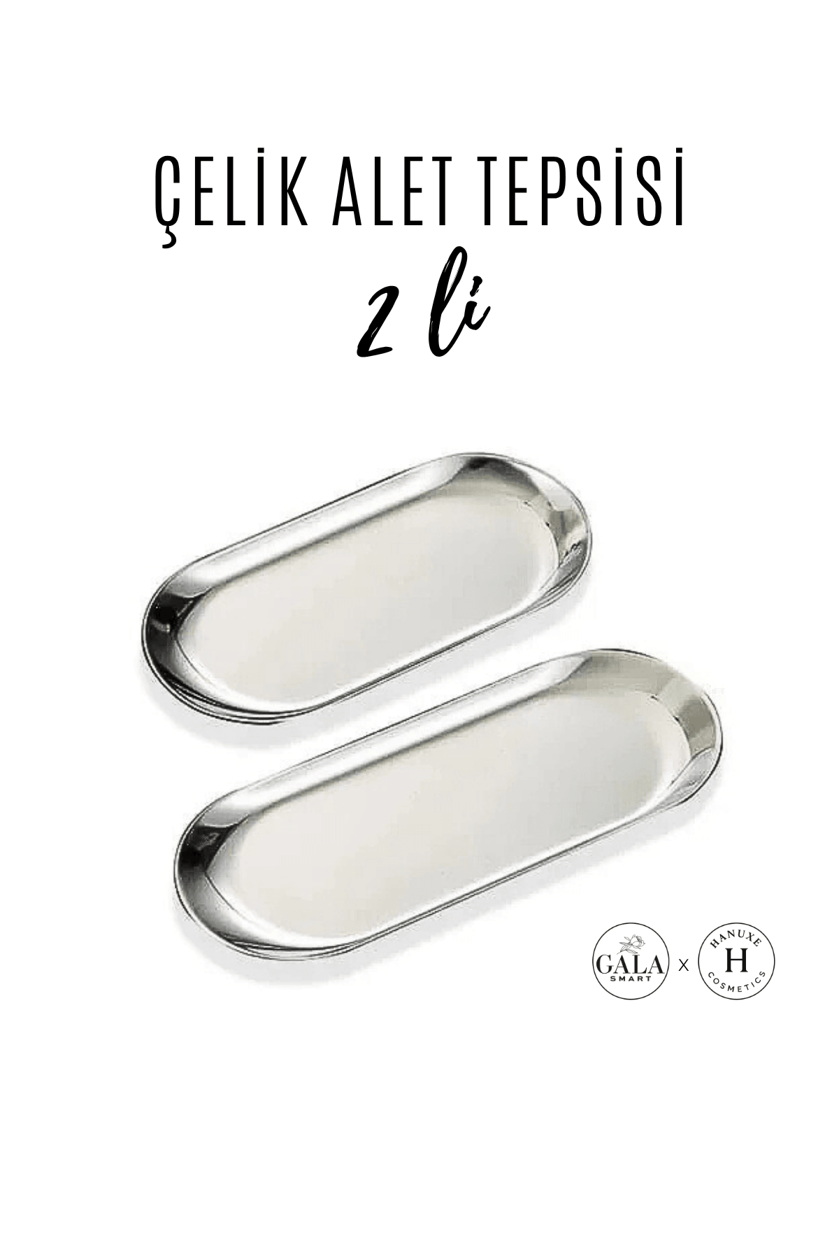 ÇELİK ALET TEPSİSİ 2Lİ  - GÜMÜŞ RENK