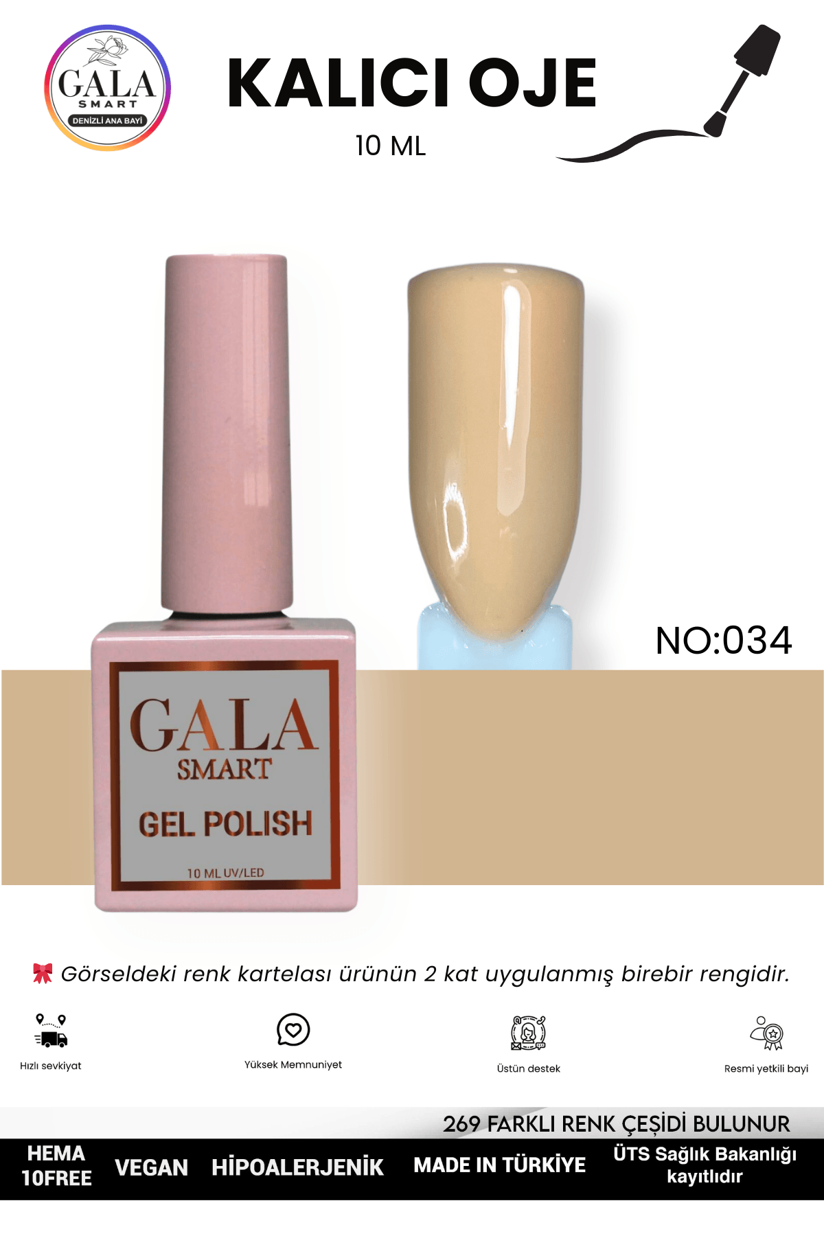 DOĞAL TONLU KALICI OJE 10 ML  - 034