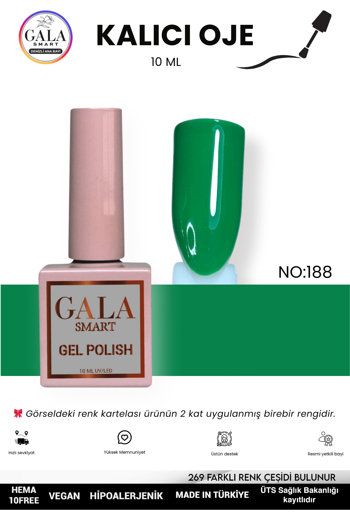 YEŞİL KALICI OJE 10 ML - 188