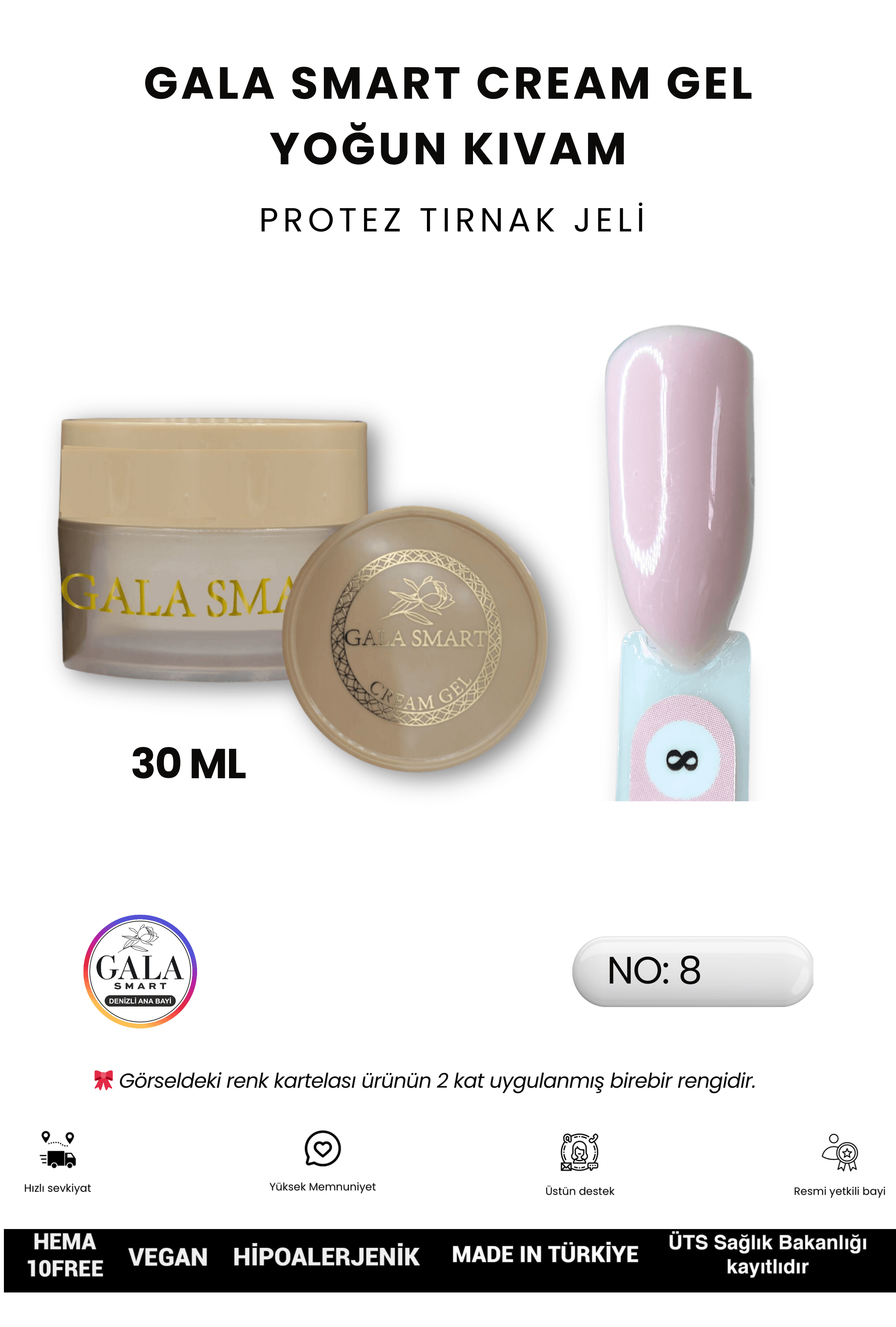 YOĞUN KIVAMLI GALA PROTEZ TIRNAK JELİ  - 08 - 30 ML