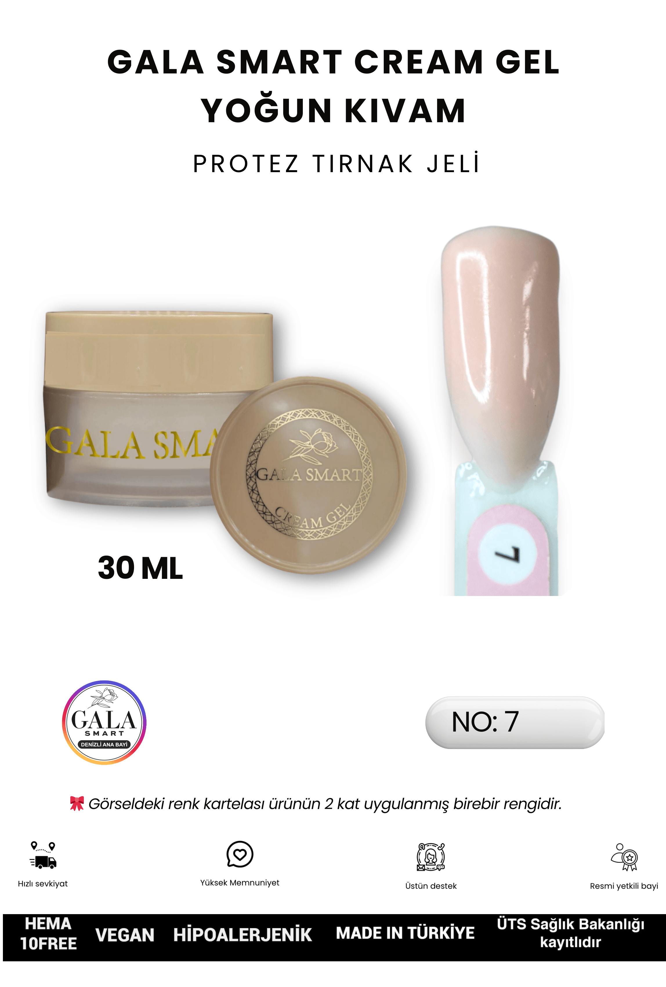 YOĞUN KIVAMLI GALA PROTEZ TIRNAK JELİ  - 07 - 30 ML
