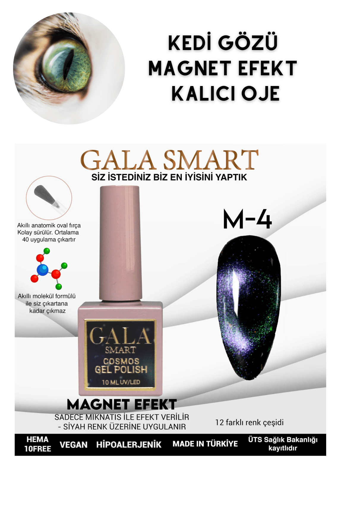 KEDİ GÖZÜ KALICI OJE MAGNET EFEKT - M-4