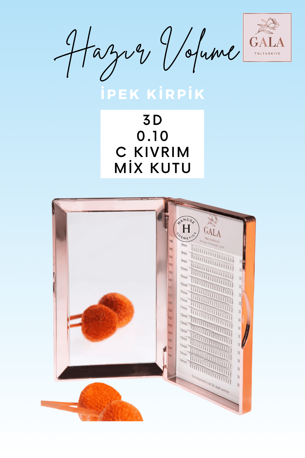HAZIR DEMET "3D" MIX KUTU İPEK KİRPİK - 3D 0.10 C MIX KUTU