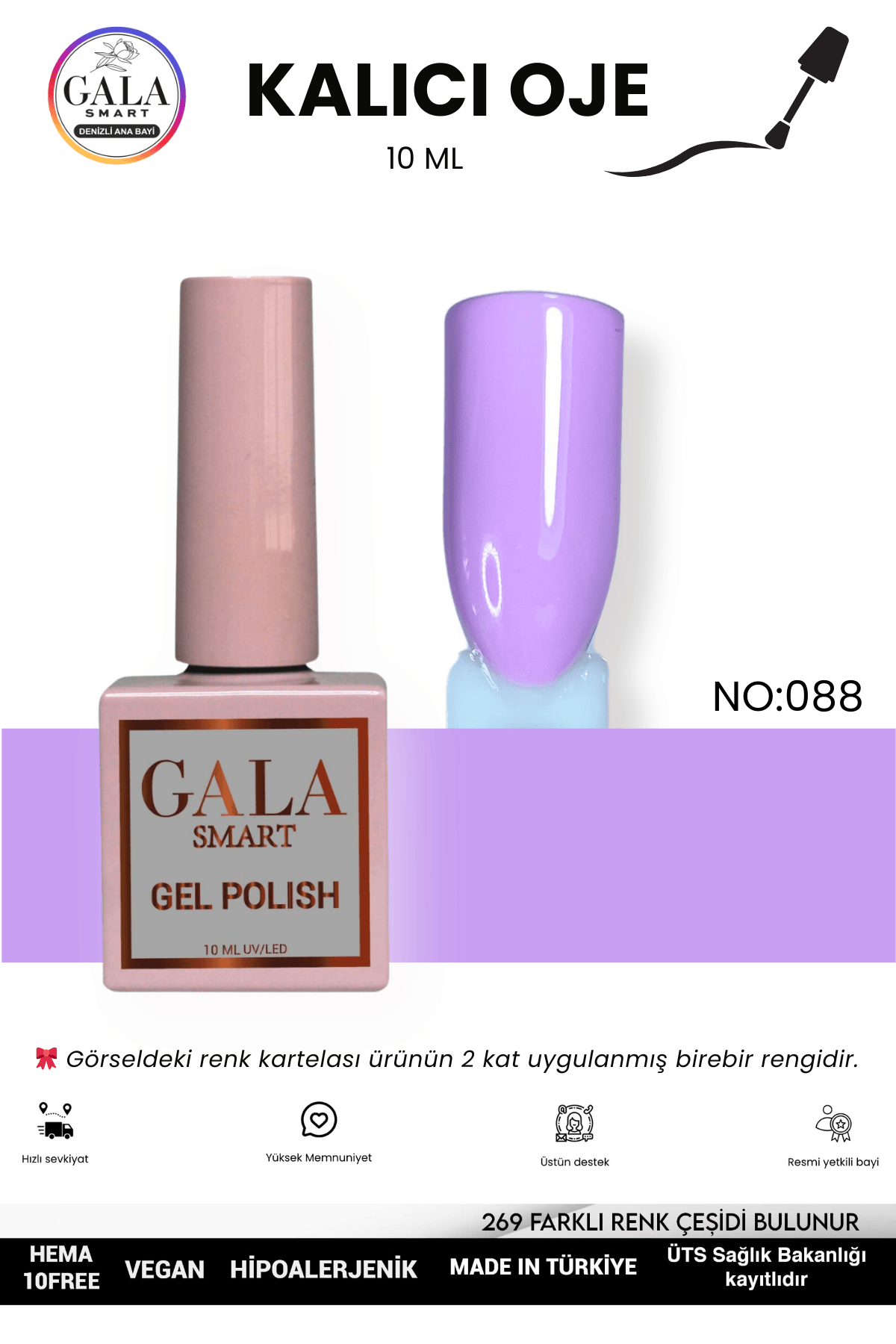 LİLA KALICI OJE 10 ML - 088