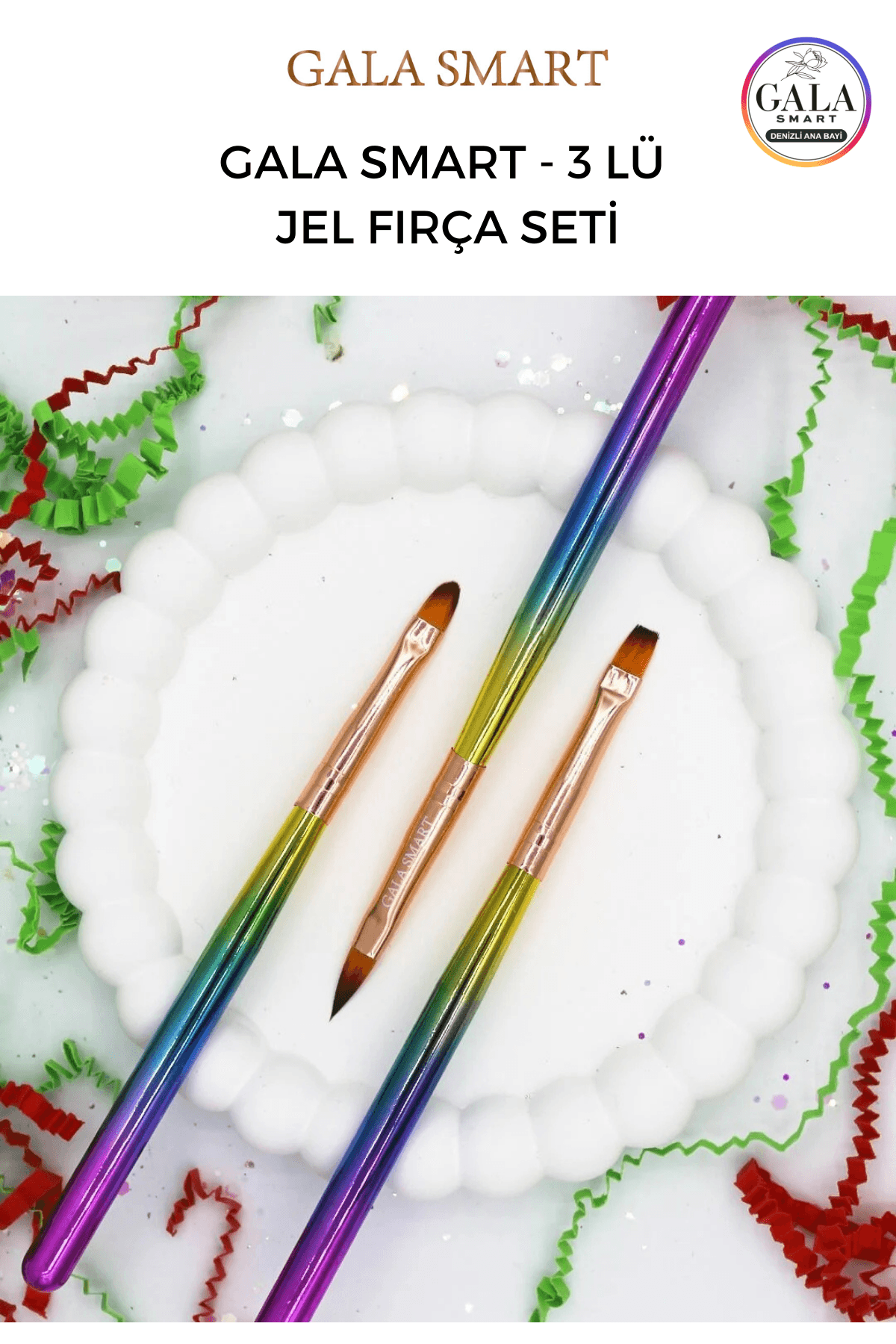 Protez Tırnak Nail Art Fırça Setleri - 3 LÜ JEL FIRÇA SETİ