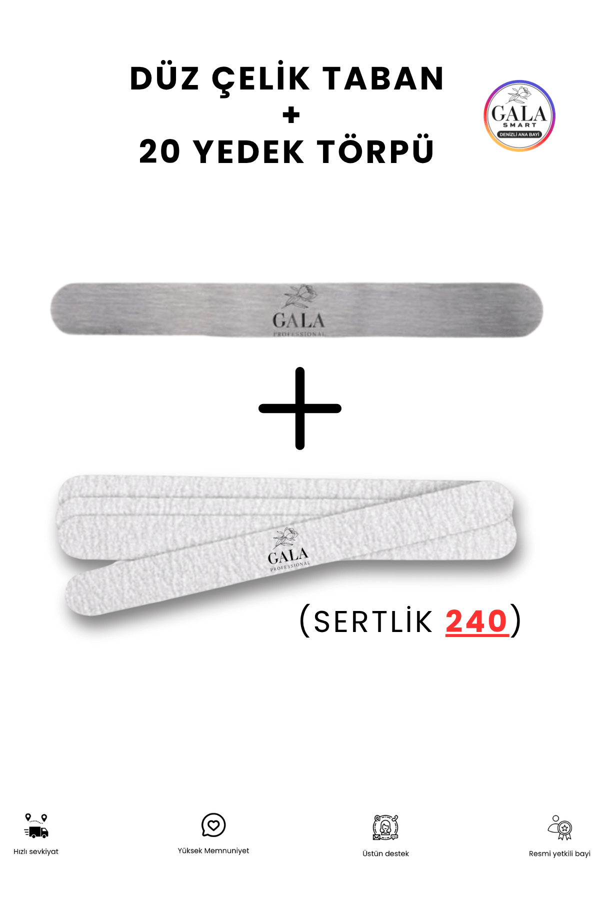 DÜZ ÇELİK TABAN TÖRPÜ SETİ - ÇELİK TABAN + 20Lİ YEDEK TÖRPÜ 240