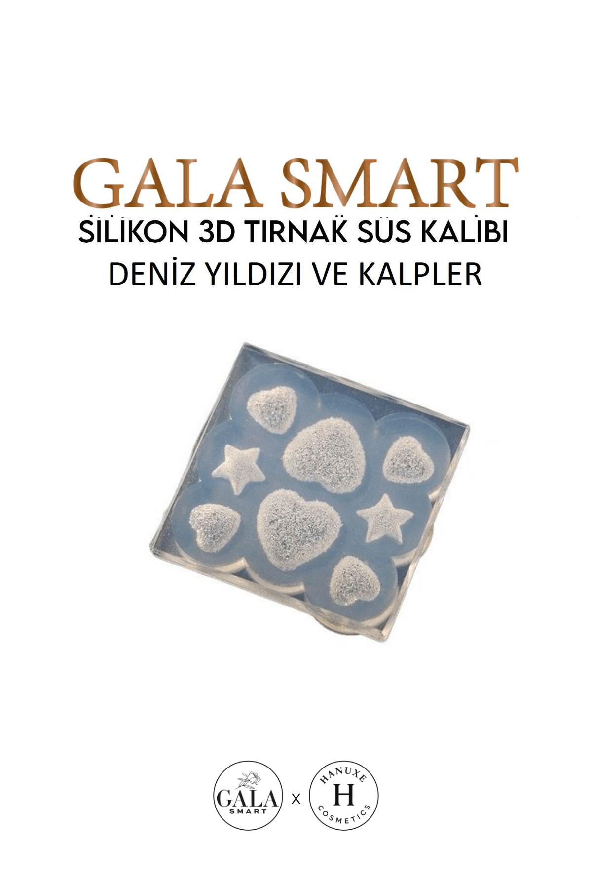 3D SİLİKON KALIP  - DENİZ YILDIZI VE KALPLER MODEL