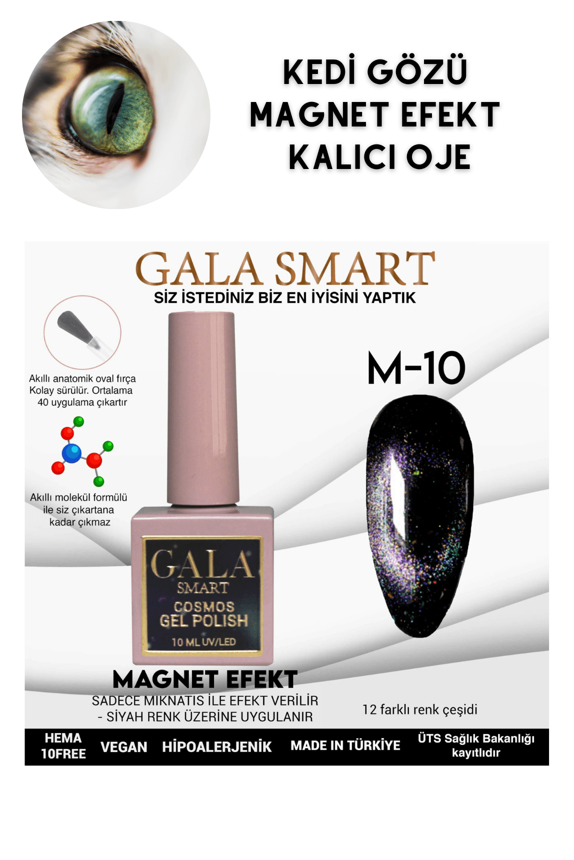 KEDİ GÖZÜ KALICI OJE MAGNET EFEKT - M-10
