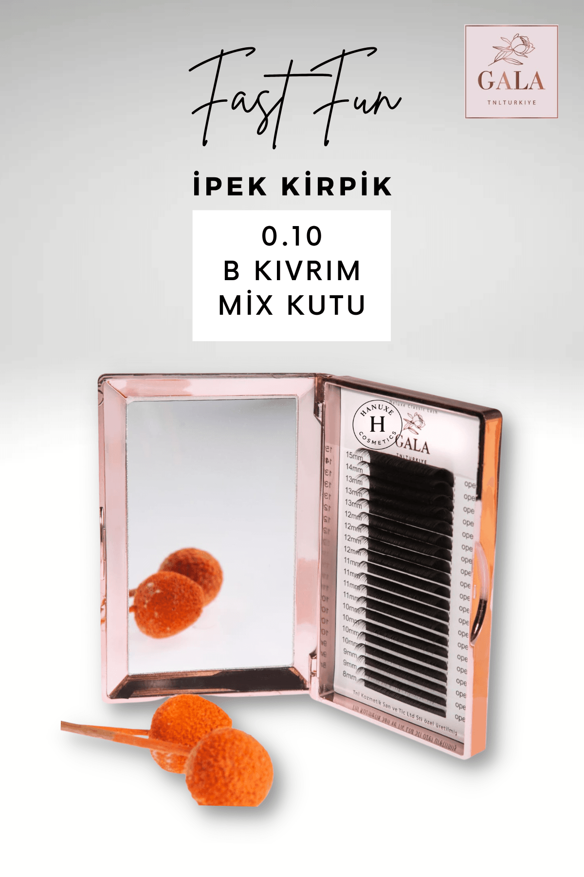 0.10 KALINLIK /  B KIVRIM / FAST FUN İPEK KİRPİK - 0.10 KALINLIK / B KIVRIM / MIX KUTU