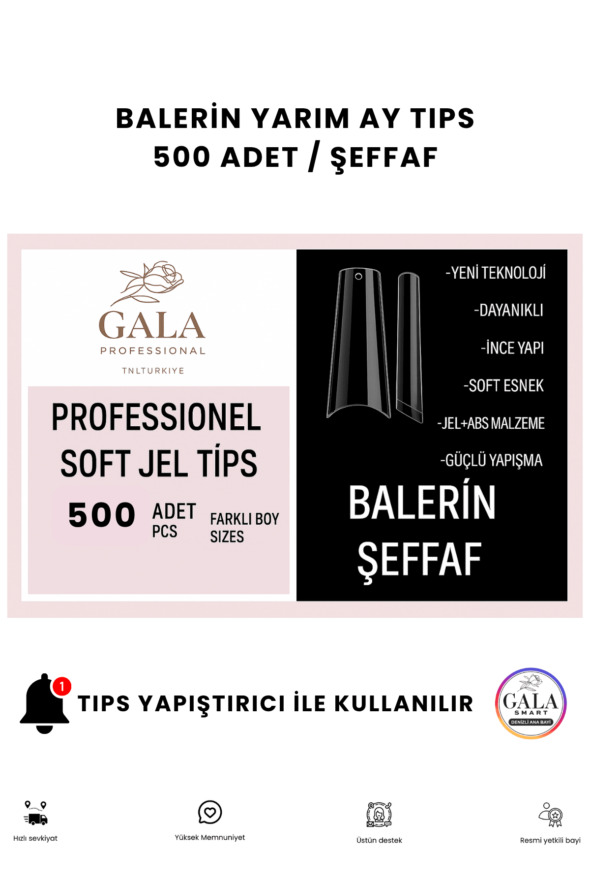 Yarım Ay Tips  - BALERİN ŞEFFAF 500
