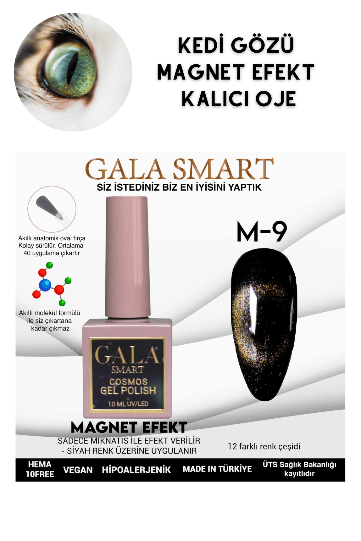 KEDİ GÖZÜ KALICI OJE MAGNET EFEKT - M-9
