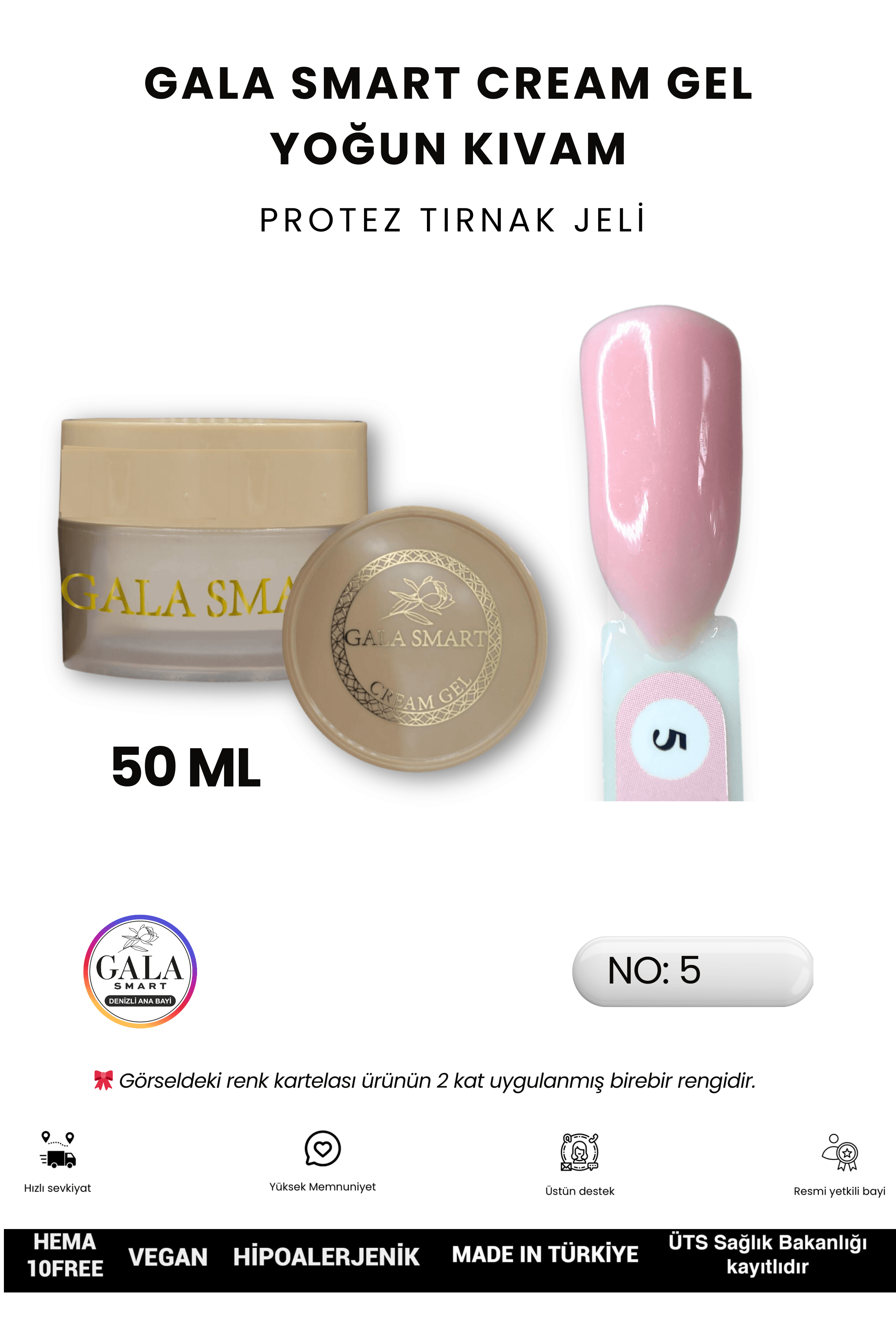 YOĞUN KIVAMLI GALA PROTEZ TIRNAK JELİ  - 05 - 50 ML