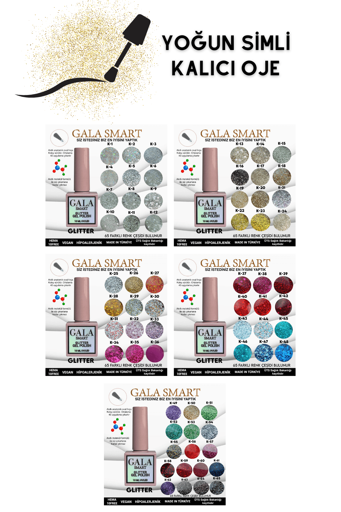 YOĞUN SİMLİ GLITTER KALICI OJE 