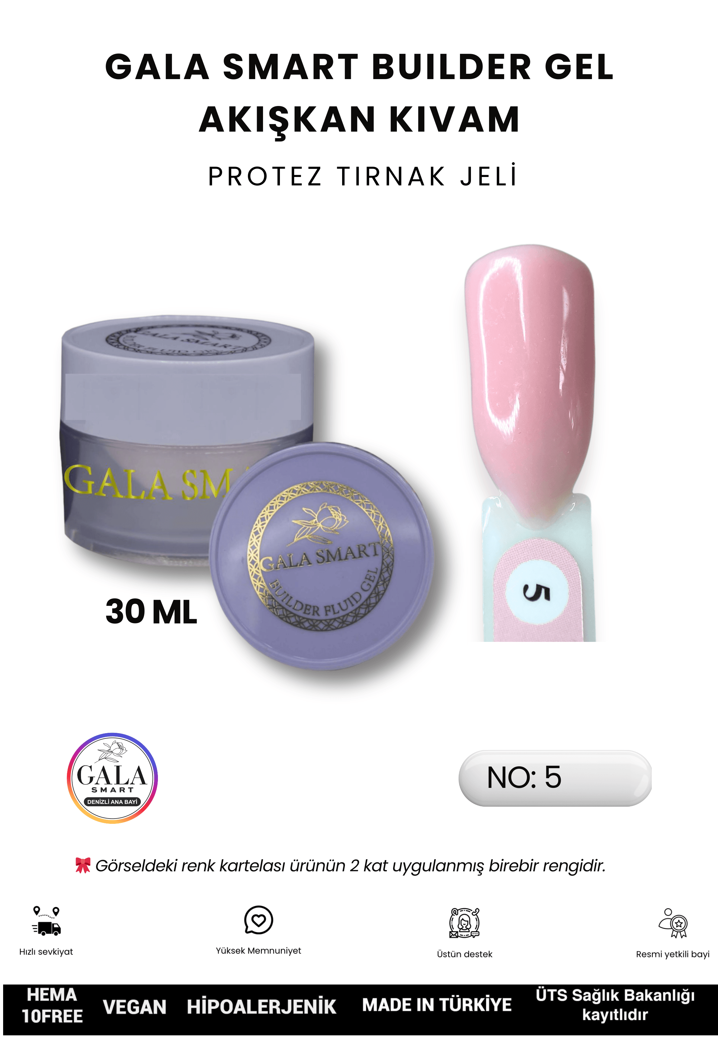 AKIŞKAN KIVAMLI GALA PROTEZ TIRNAK JELİ - 05 - 30 ML