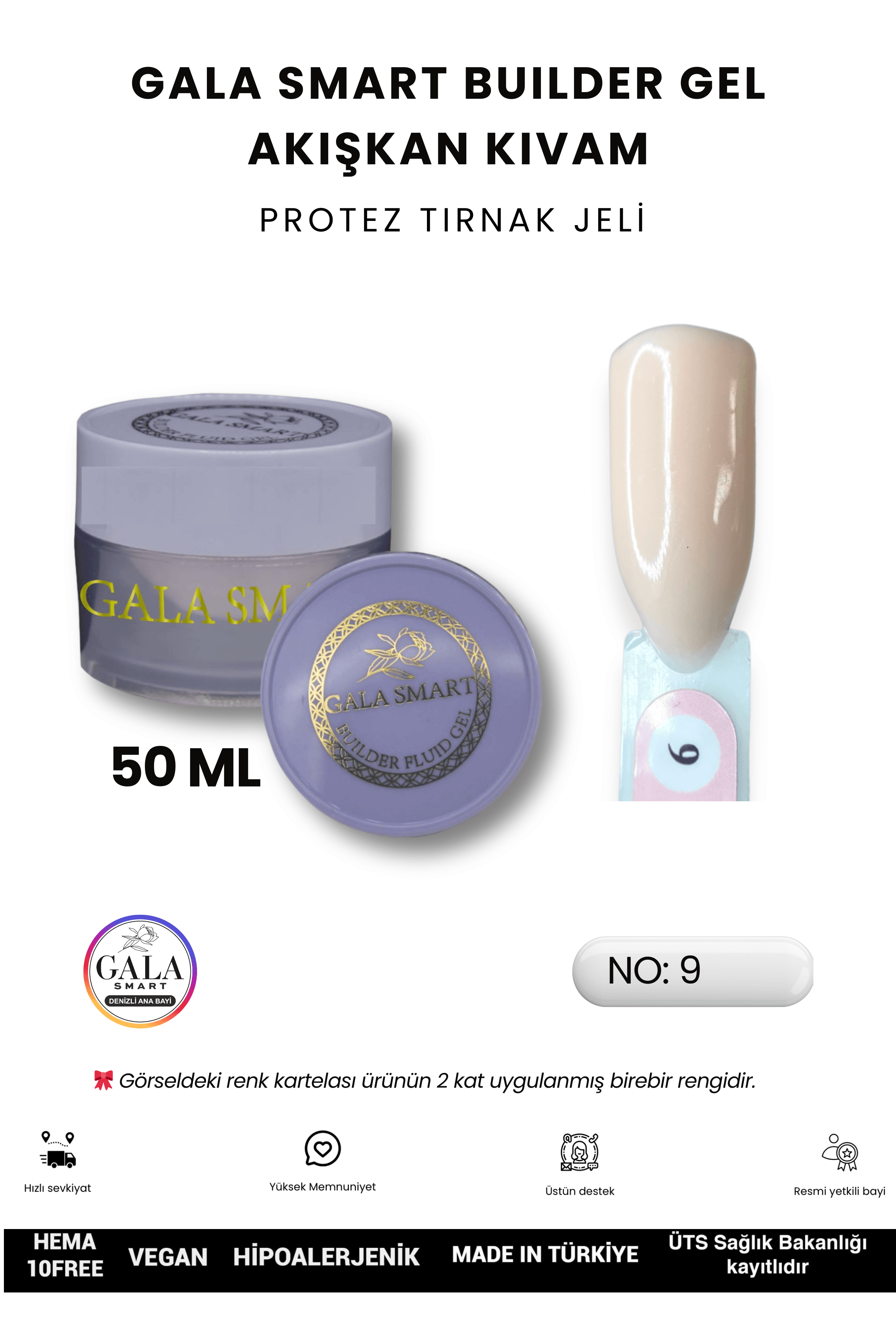 AKIŞKAN KIVAMLI GALA PROTEZ TIRNAK JELİ - 09 - 50 ML